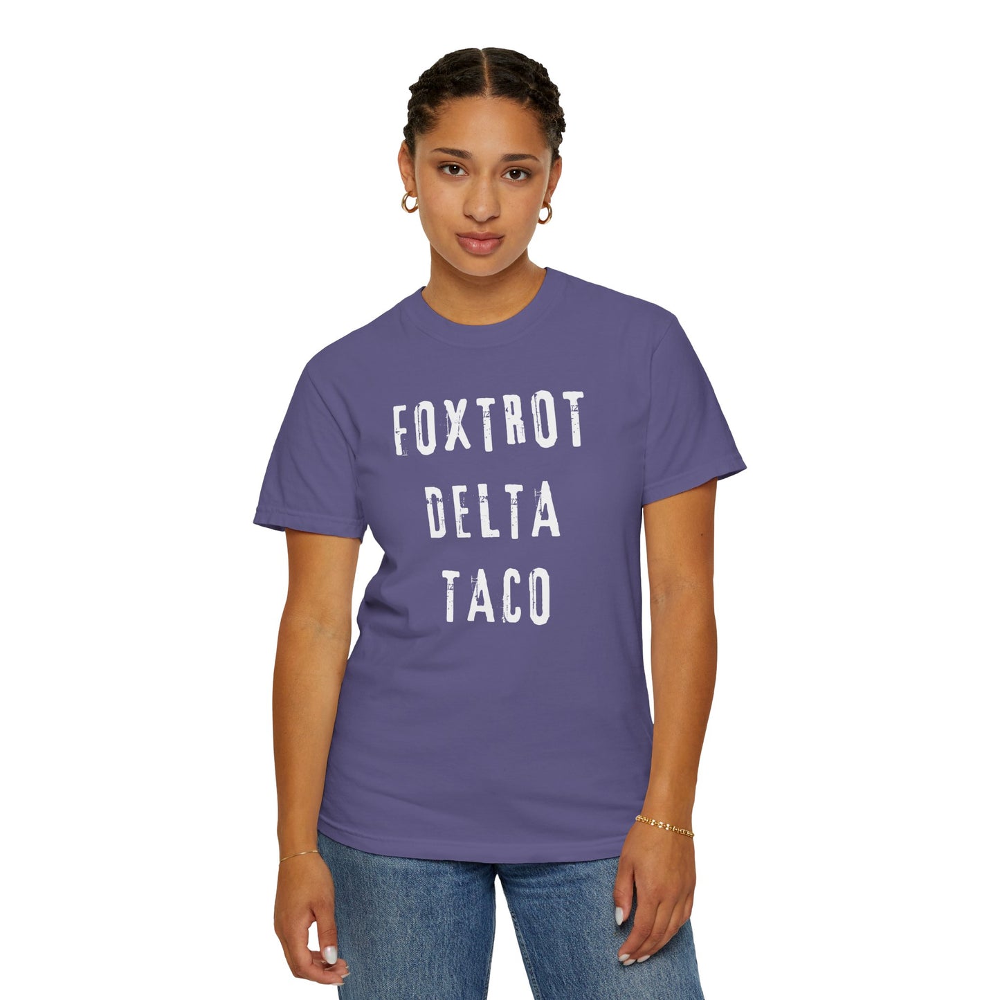 Foxtrot Delta Taco FDT Comfort Colors T-Shirt - Unisex Garment-Dyed Tee, Funny Gift, Taco Political Apparel, Everyday Wear, Summer Style