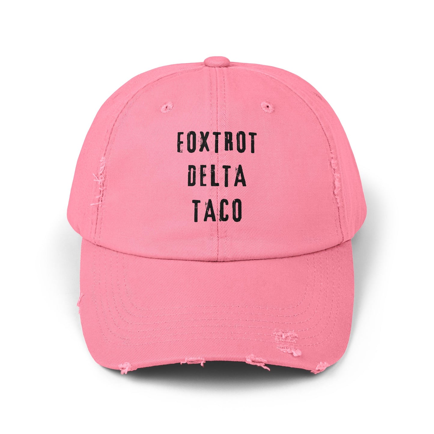 Foxtrot Delta Taco FDT - Anti Trump -Distressed Cap with Fun Slogan – Perfect for Casual Wear, Gifts, Travel, or Everyday Adventures