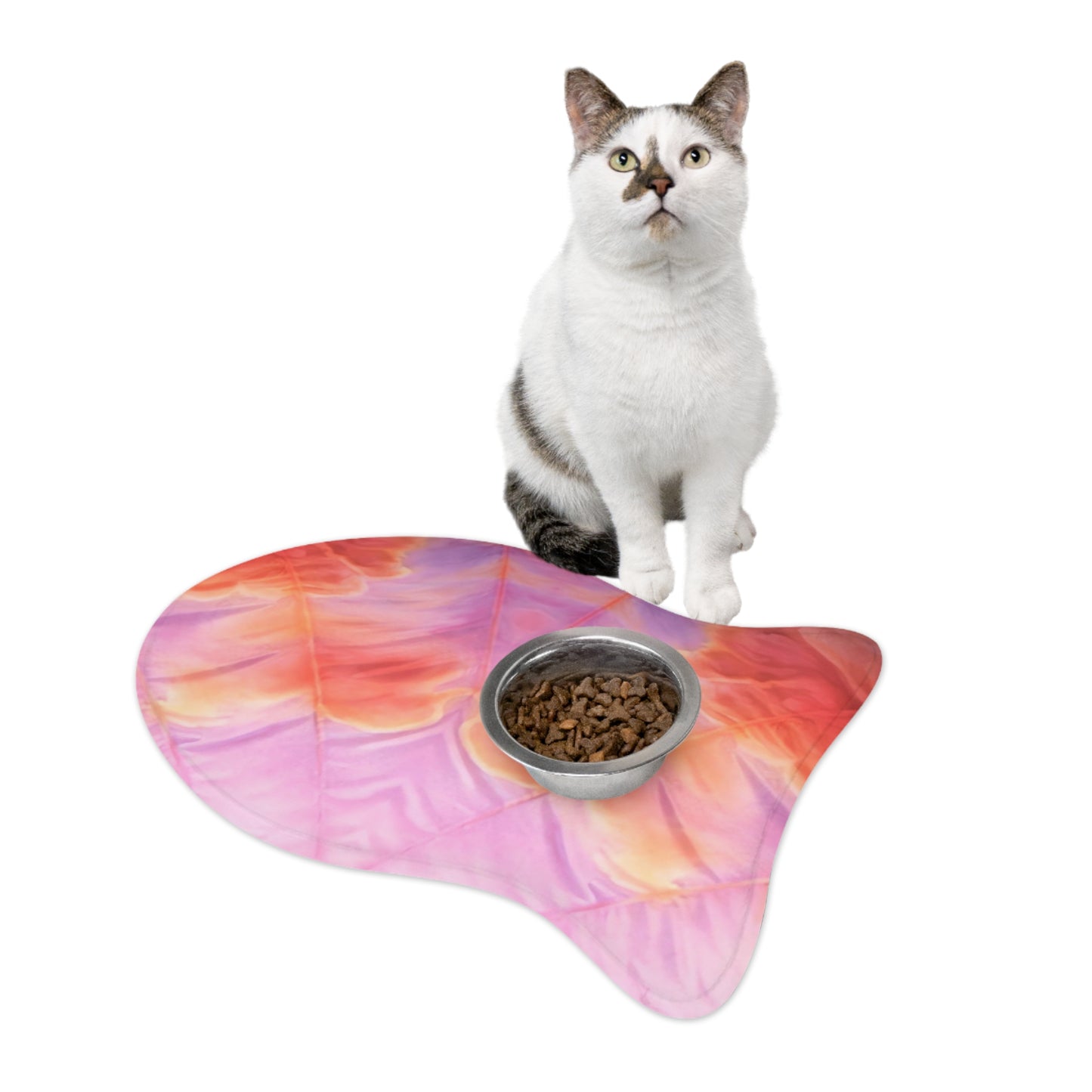 Miss Americana Pastel Floral Pet Feeding Mat — Waterproof, Non-Slip Bowl Placemat for Dogs & Cats