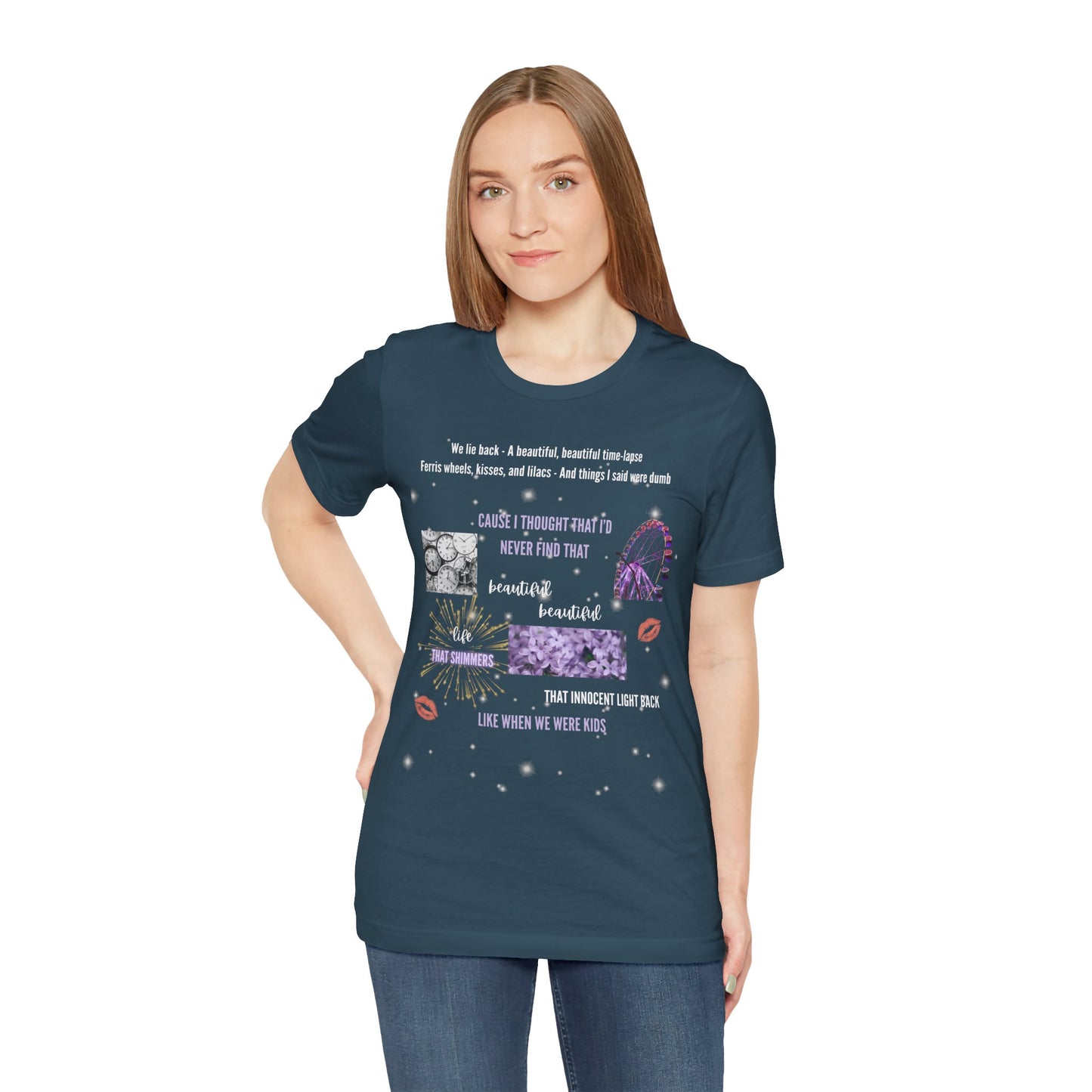 Eldest Daughter Collage Tee, Unisex Short Sleeve Jersey Tee, Motivational Shirt, Perfect Gift for Friends, Positive Vibes Apparel