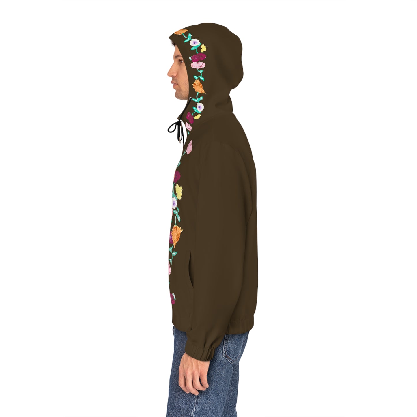 Acoustic Piano Unisex Full‑Zip Hoodie — Brown Garden Motif