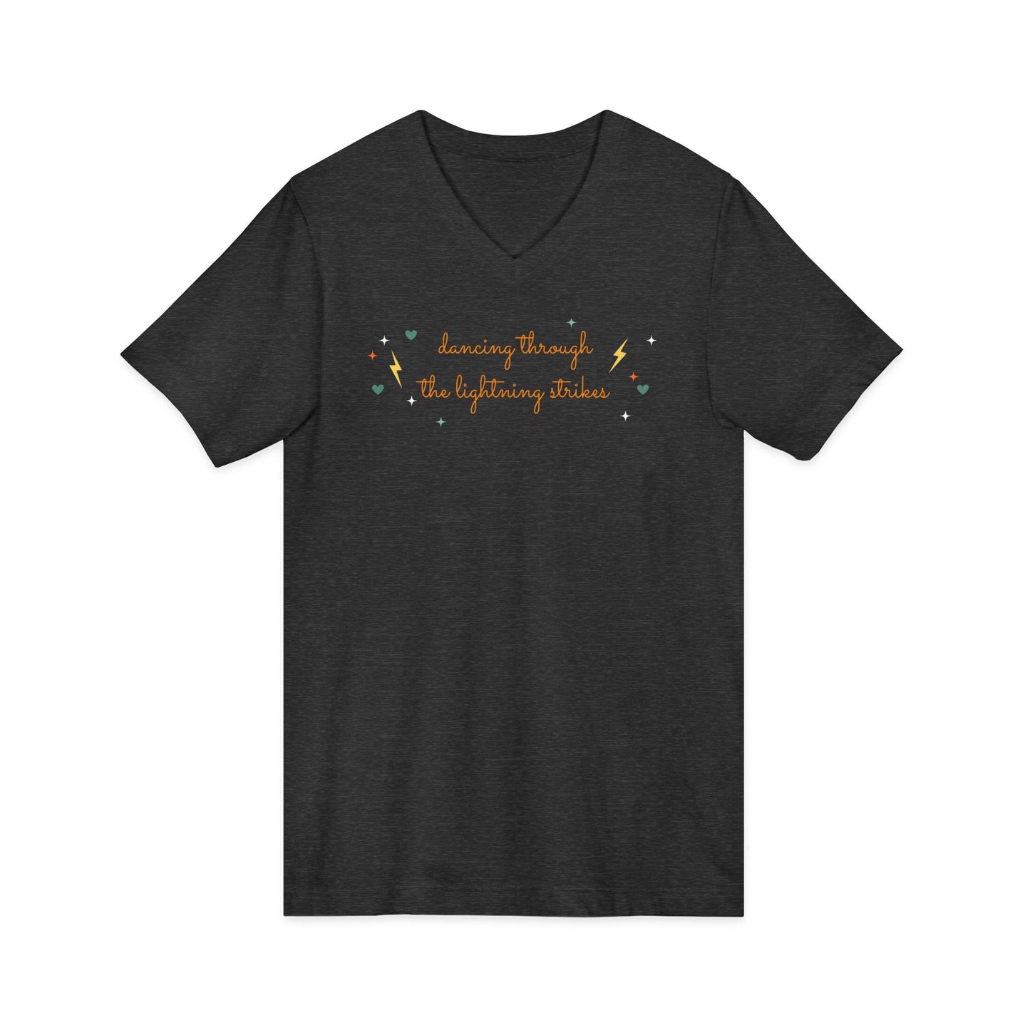 Dancing through the lightening strikes -  Unisex V-neck Tee