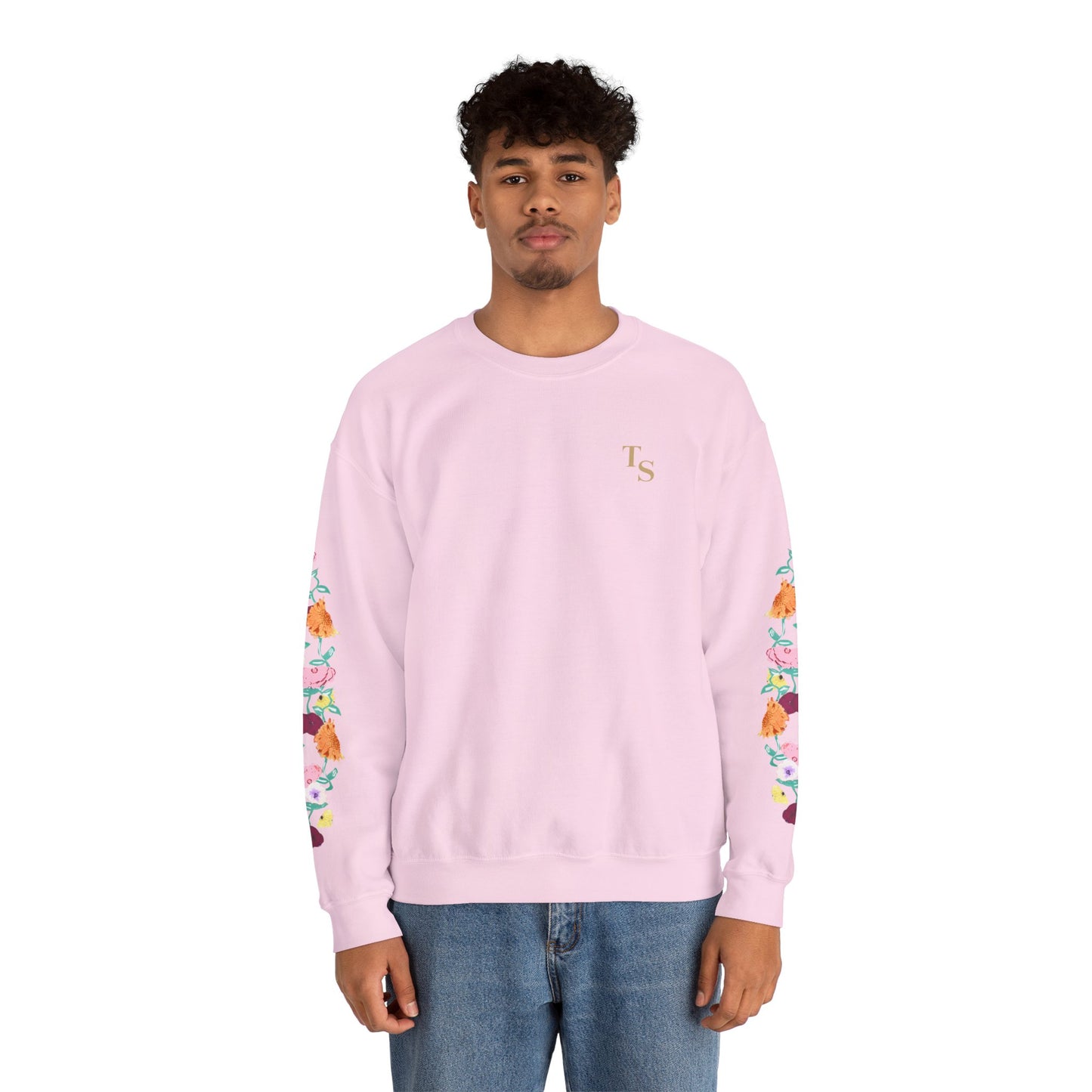 Acoustic Piano Floral Sleeve Crewneck Sweatshirt