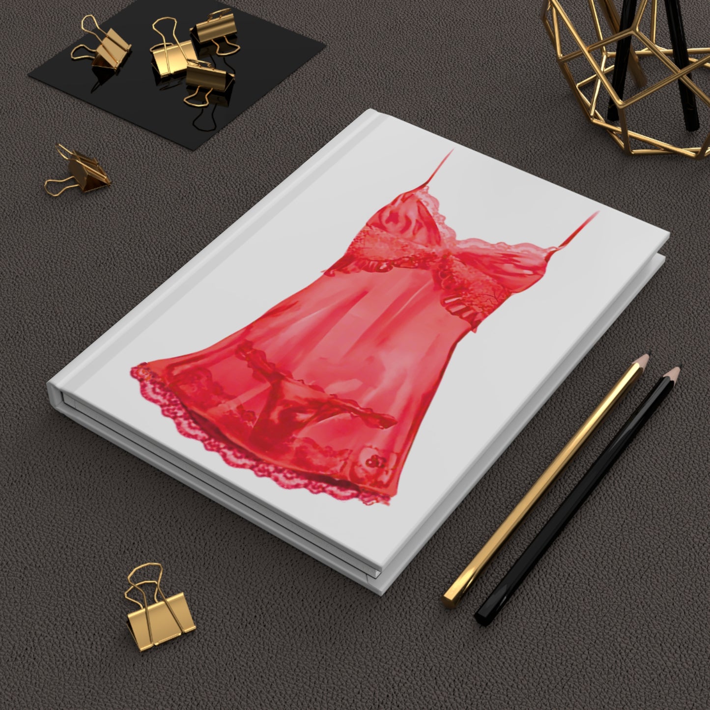 red lingerie - Hardcover Journal Matte