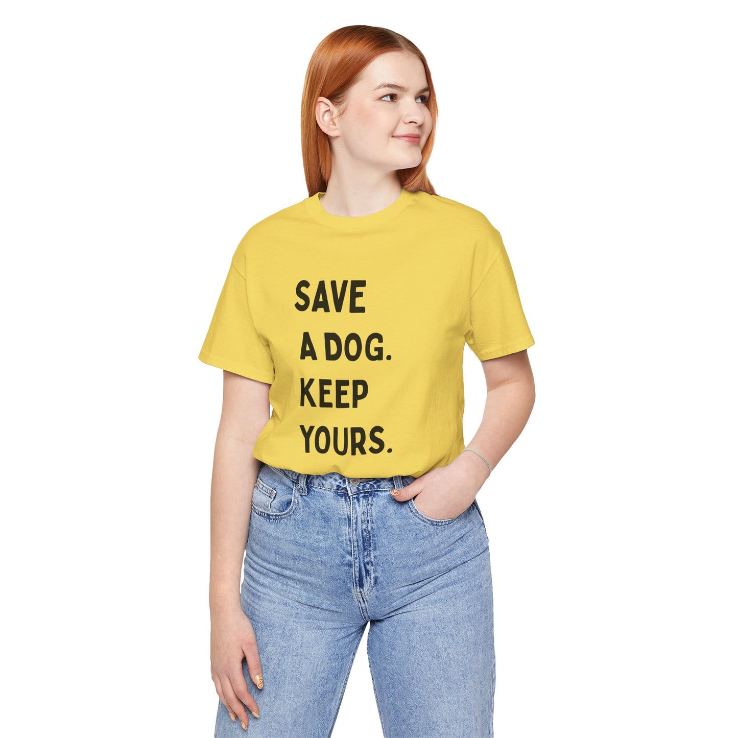 Save a Dog Unisex Jersey Tee, Dog Lover T-Shirt, Animal Rescue Shirt, Pet Adoption Gift, Support Animal Welfare Tee