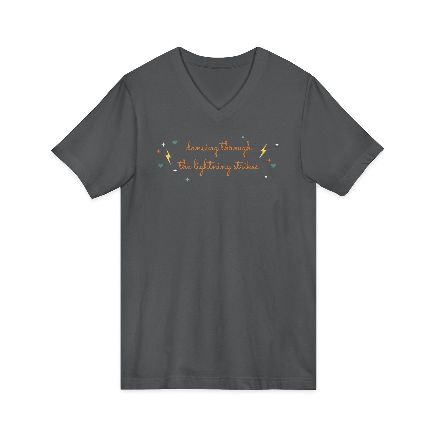 Dancing through the lightening strikes -  Unisex V-neck Tee