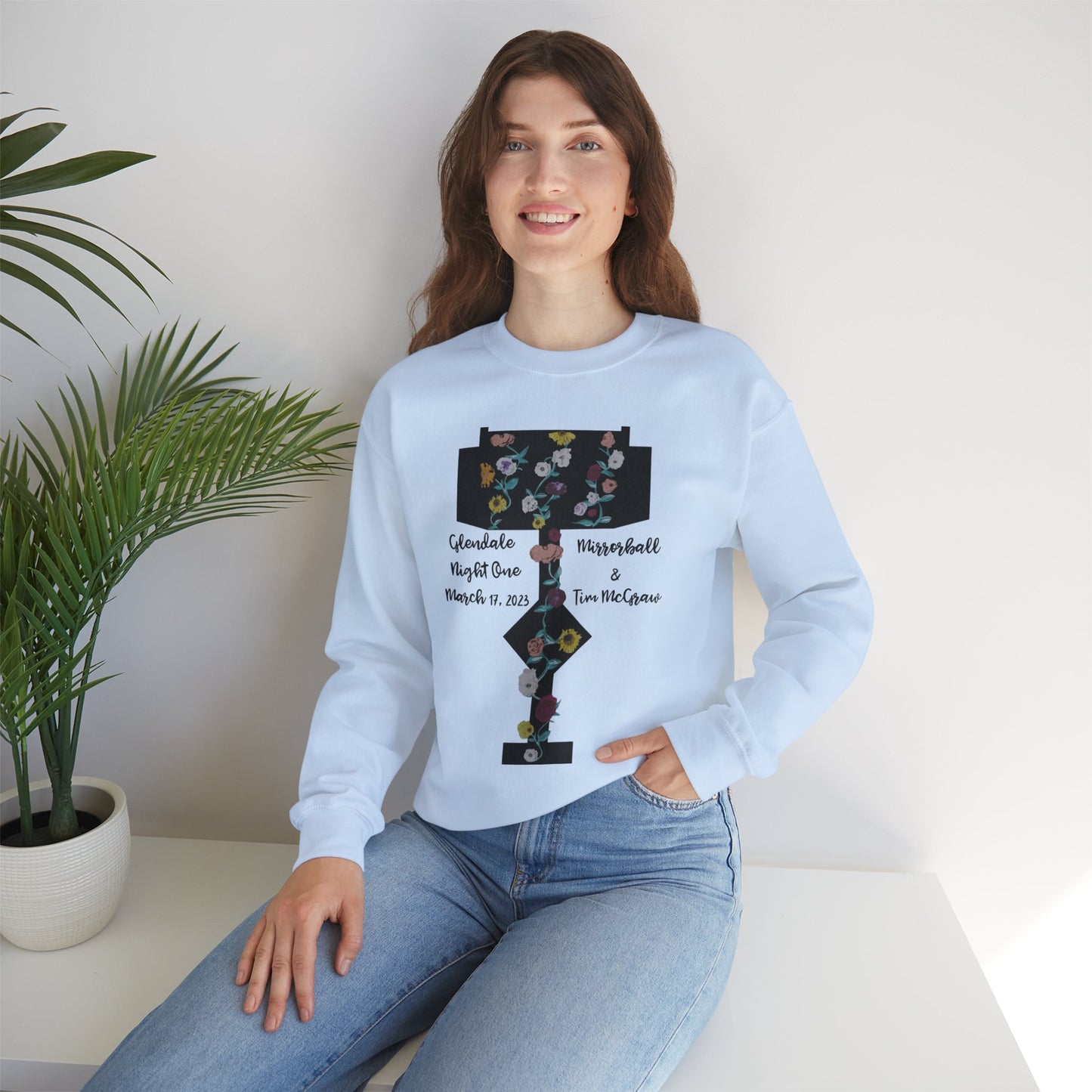 Custom Dates and Surprise Songs - Stage Flowers - Long Live - Unisex Heavy Blend™ Crewneck Sweatshirt