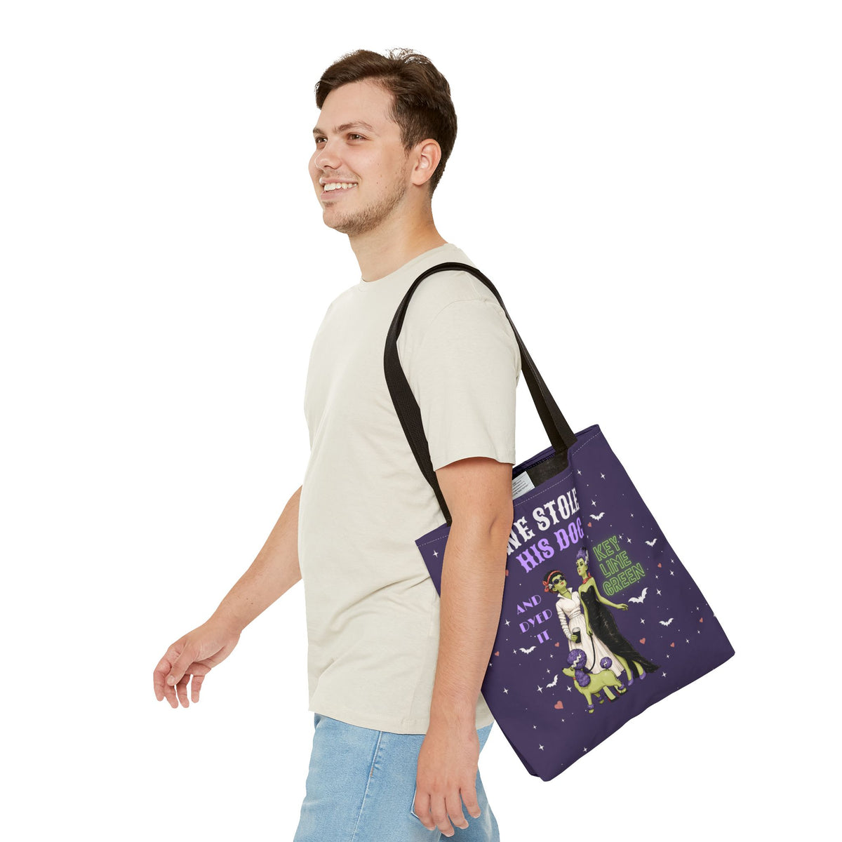 Gothic Brides Tote Bag — Retro Monster Dog Walk Design