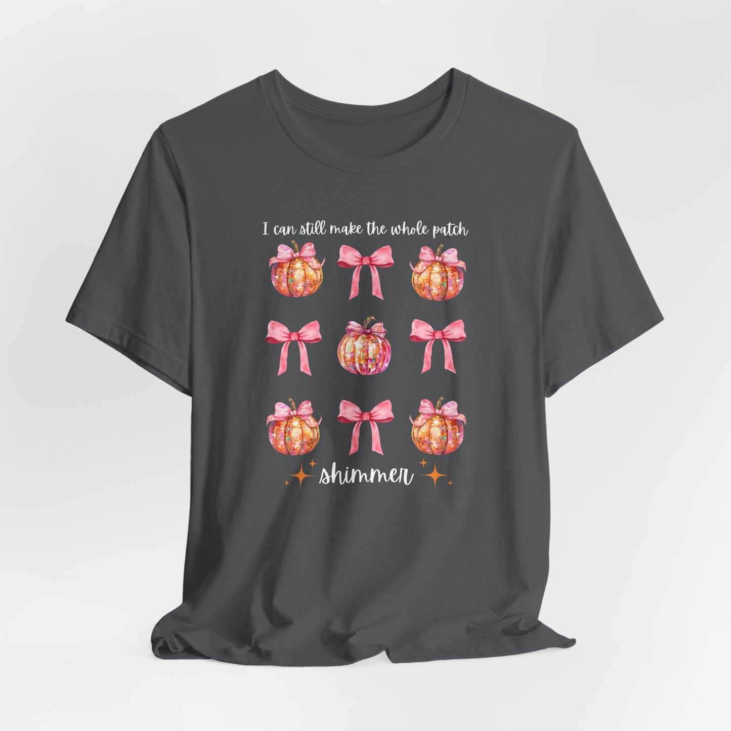 I can still make the whole patch shimmer - Swiftie Halloween - Disco - Mirrorball - Pink - Unisex Jersey Short Sleeve Tee