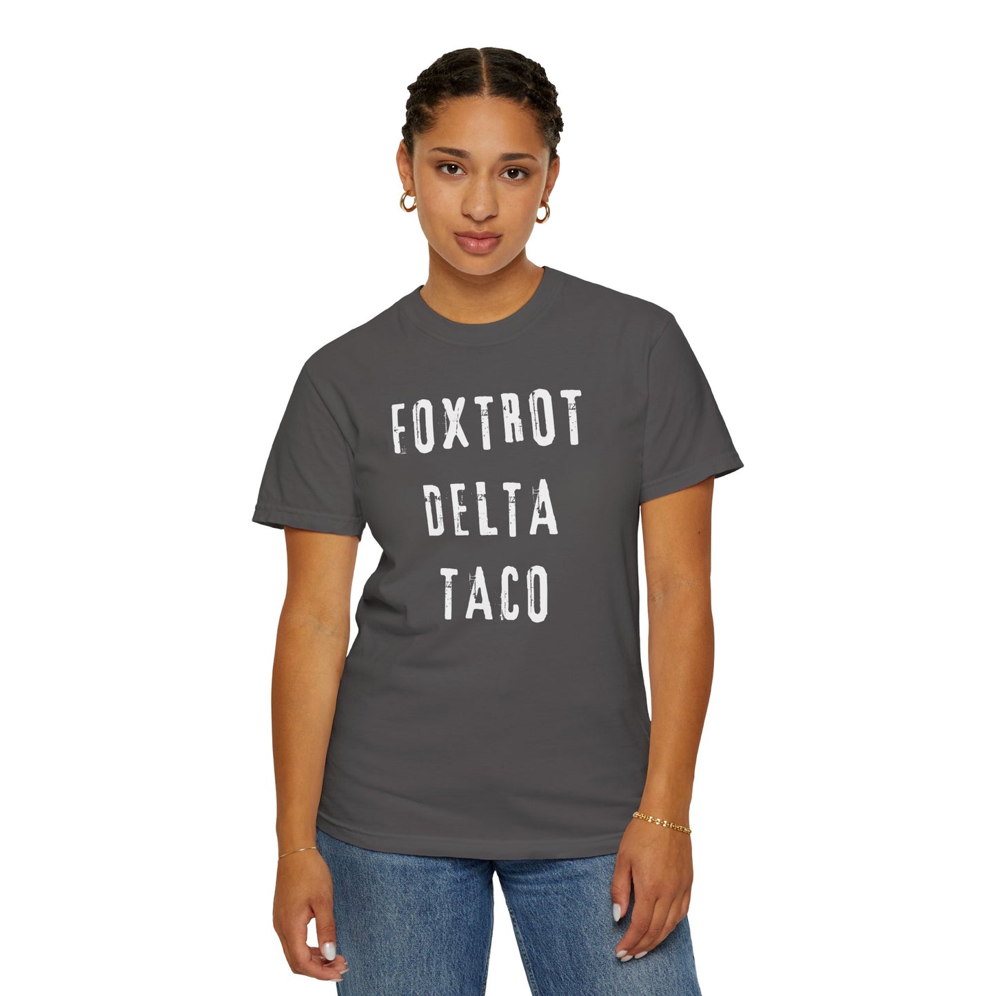 Foxtrot Delta Taco FDT Comfort Colors T-Shirt - Unisex Garment-Dyed Tee, Funny Gift, Taco Political Apparel, Everyday Wear, Summer Style