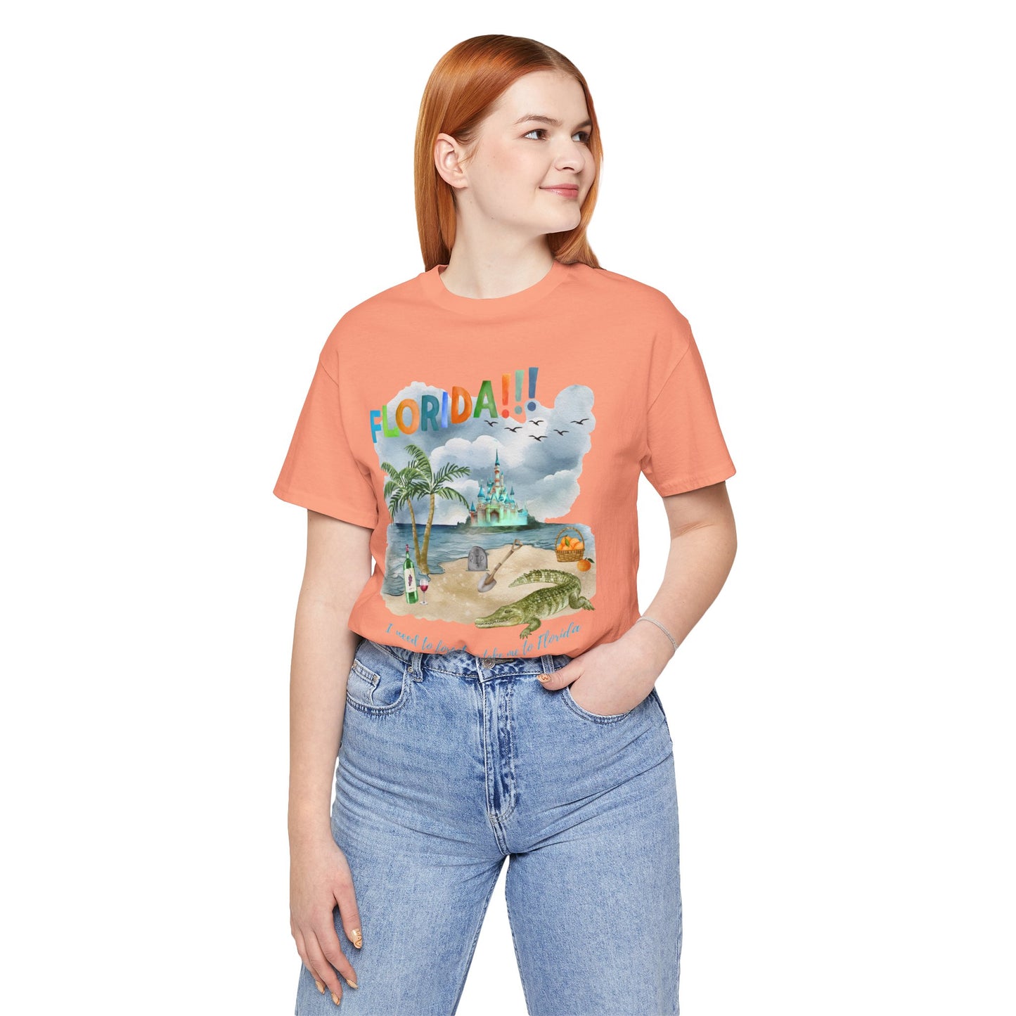 FLORIDA!!! Watercolor Print - Unisex Jersey Short Sleeve Tee