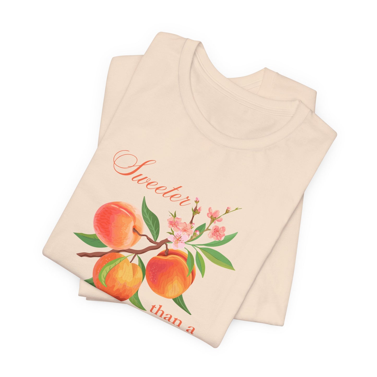 Sweeter than a Peach, Softer than a Kitten - Bella Canvas Unisex Jersey T-Shirt | Graphic Tee for Cat Lovers, Gifts for Her, Birthday Present, Casual Wear, Peach and Kitten Designs