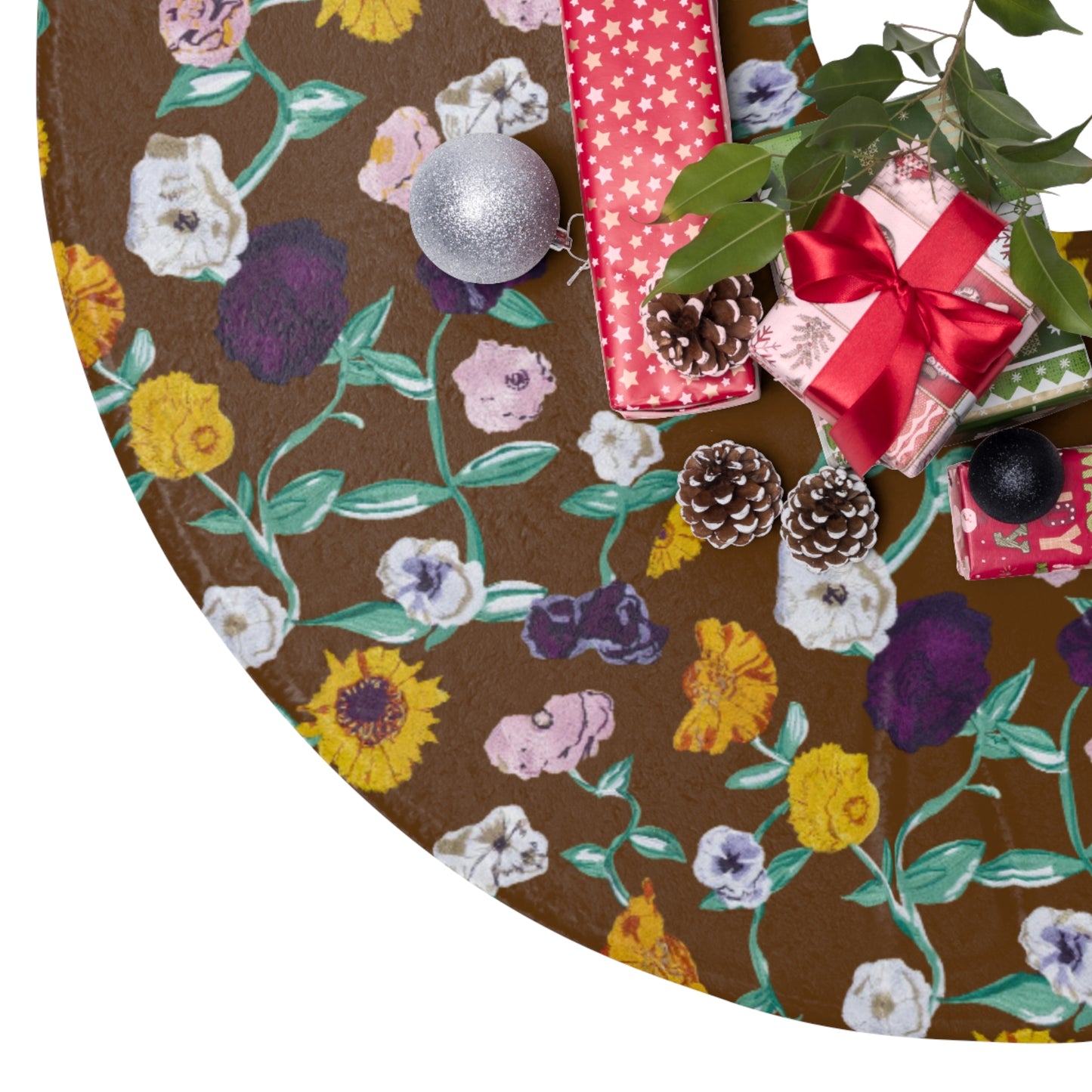 Surprise Song Piano Flowers - Christmas Tree Skirt