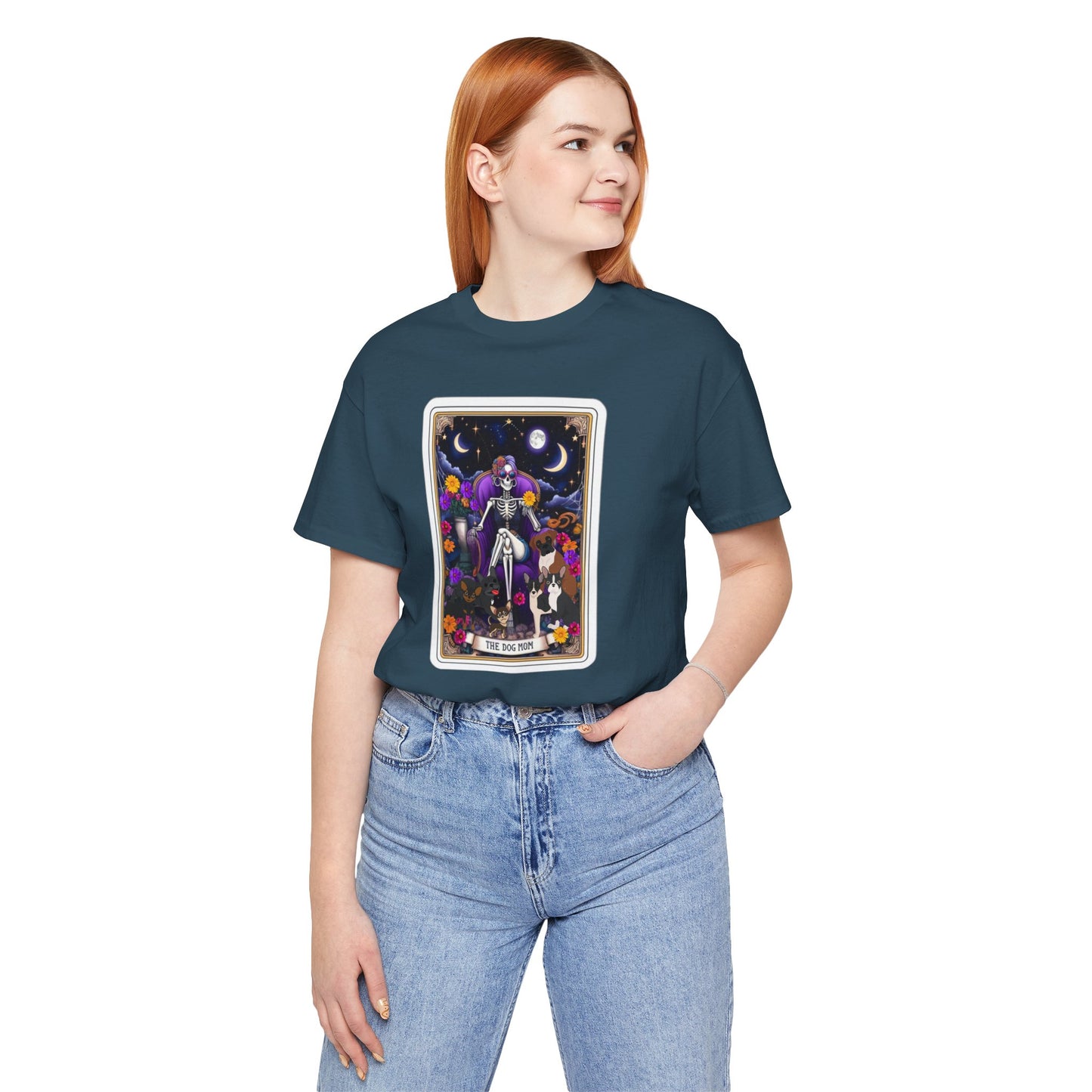 Custom Dog Mom Tarot Tee: Unisex Bella Canvas Jersey Short Sleeve Shirt, Pet Lover Gift, Graphic Tee, Casual Wear