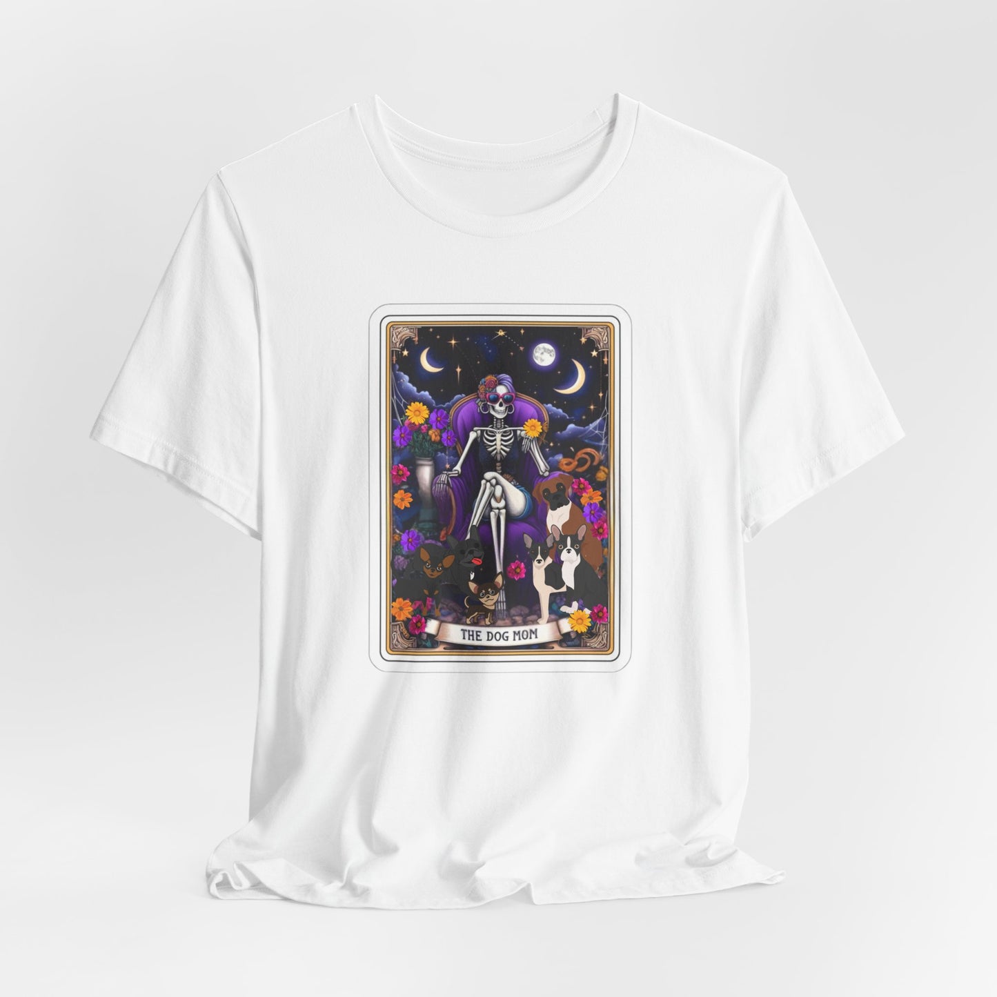 Custom Dog Mom Tarot Tee: Unisex Bella Canvas Jersey Short Sleeve Shirt, Pet Lover Gift, Graphic Tee, Casual Wear