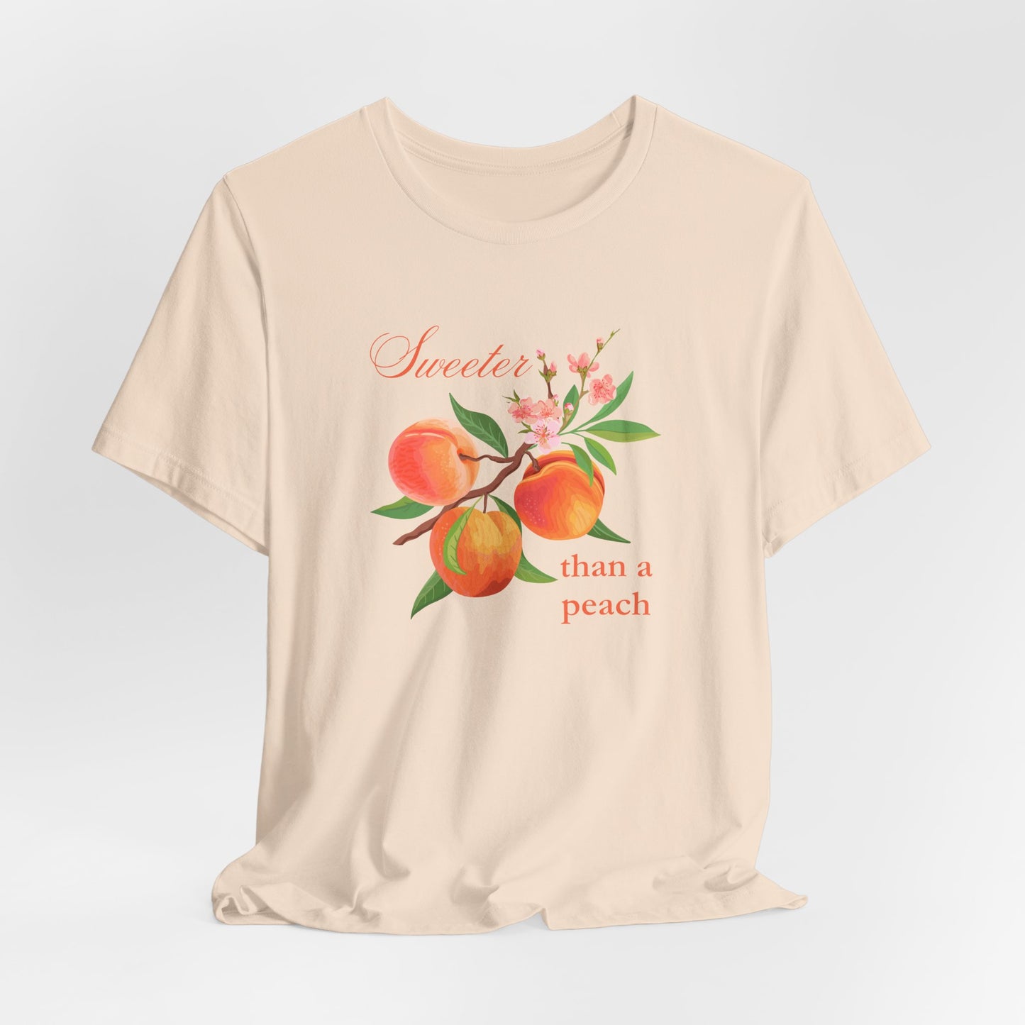 Sweeter than a Peach, Softer than a Kitten - Bella Canvas Unisex Jersey T-Shirt | Graphic Tee for Cat Lovers, Gifts for Her, Birthday Present, Casual Wear, Peach and Kitten Designs
