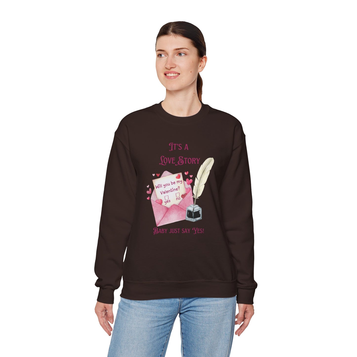 Love Story - Valentine - Unisex Heavy Blend™ Crewneck Sweatshirt