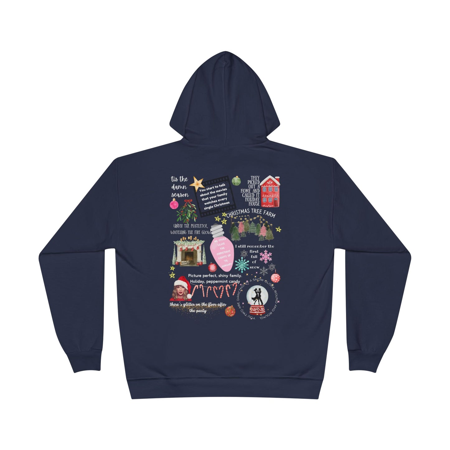 Merry Swiftmas - Swiftie Lyrics Collage - Unisex EcoSmart® Pullover Hoodie Sweatshirt