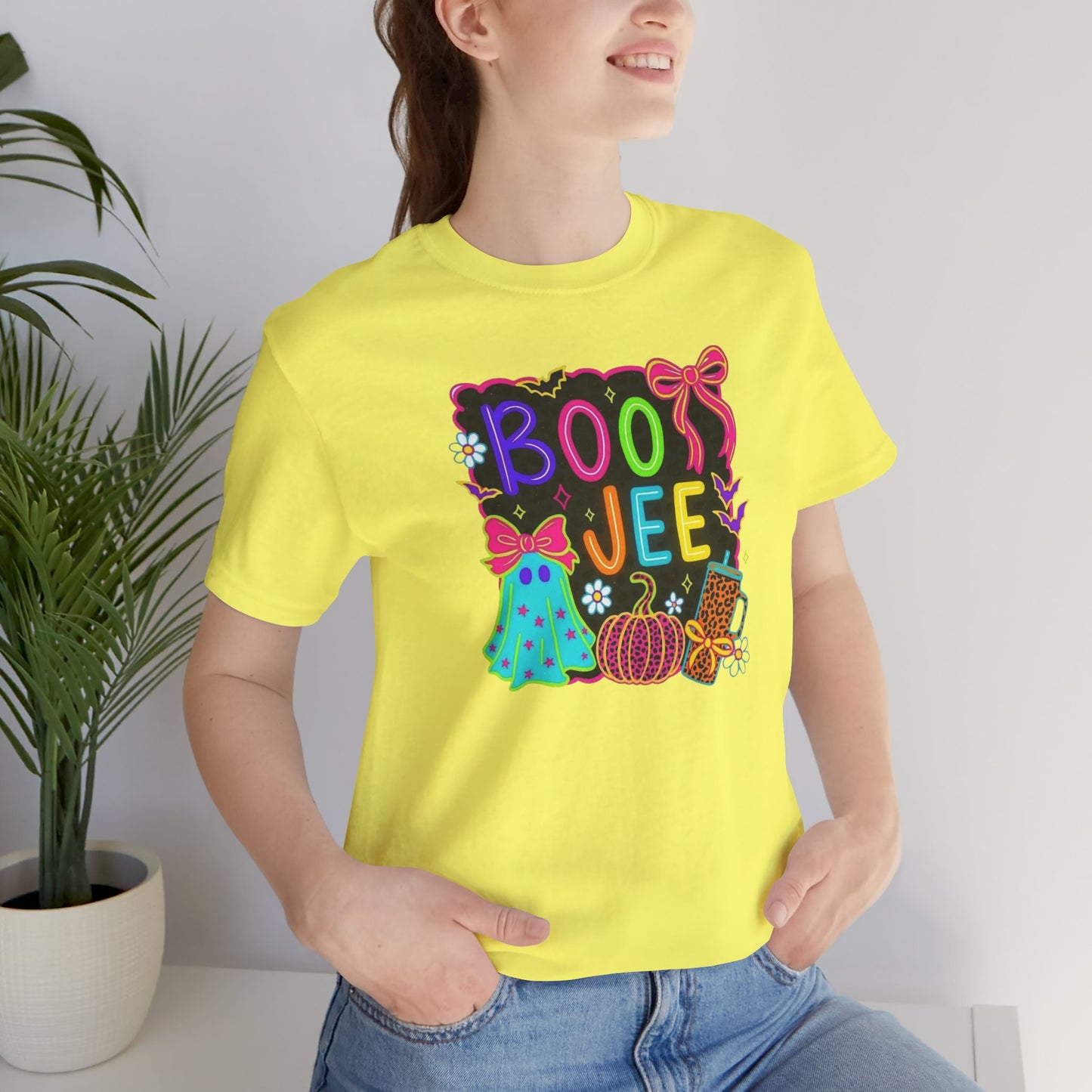 Boo Jee Halloween Tee, Festive Fall Shirt, Spooky Ghost Design, Unisex Halloween Apparel, Cute Pumpkin Graphic Tee