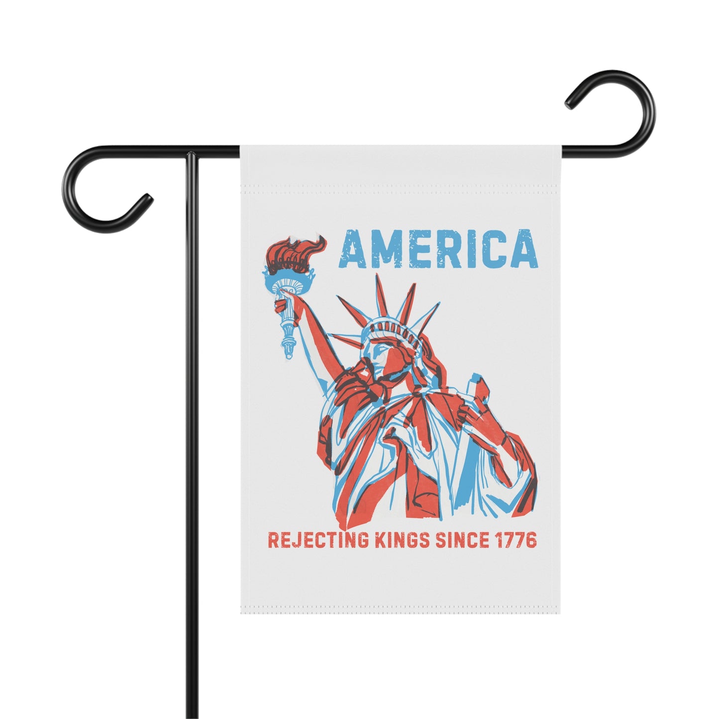 Rejecting Kings Patriotic Garden Banner, Yard Decoration, Outdoor Flag, American Pride Decor, 4th of July, Home & Garden Ornament