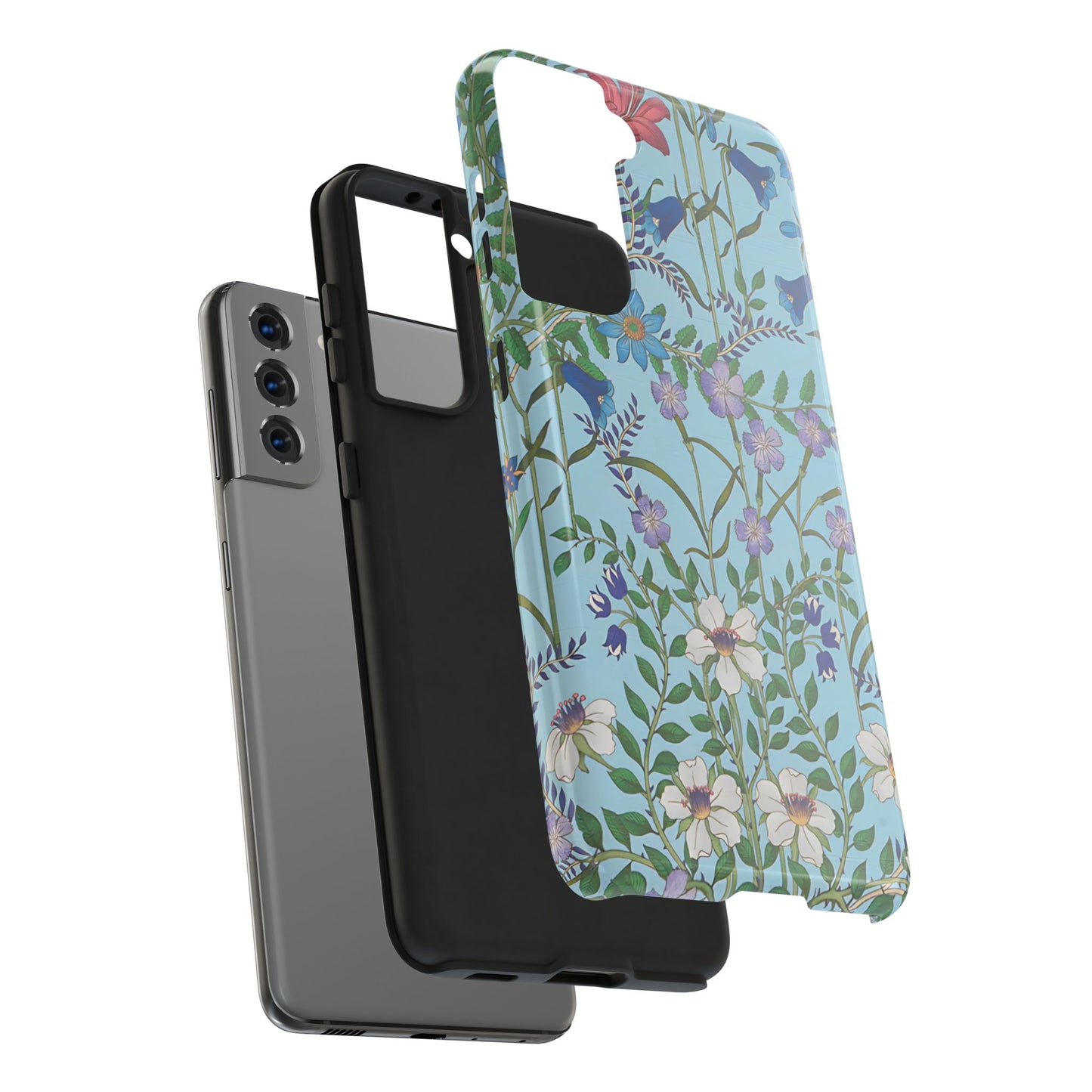 Vibrant Floral Tough Phone Case "Flora Blue"- Durable Protection for Your Device
