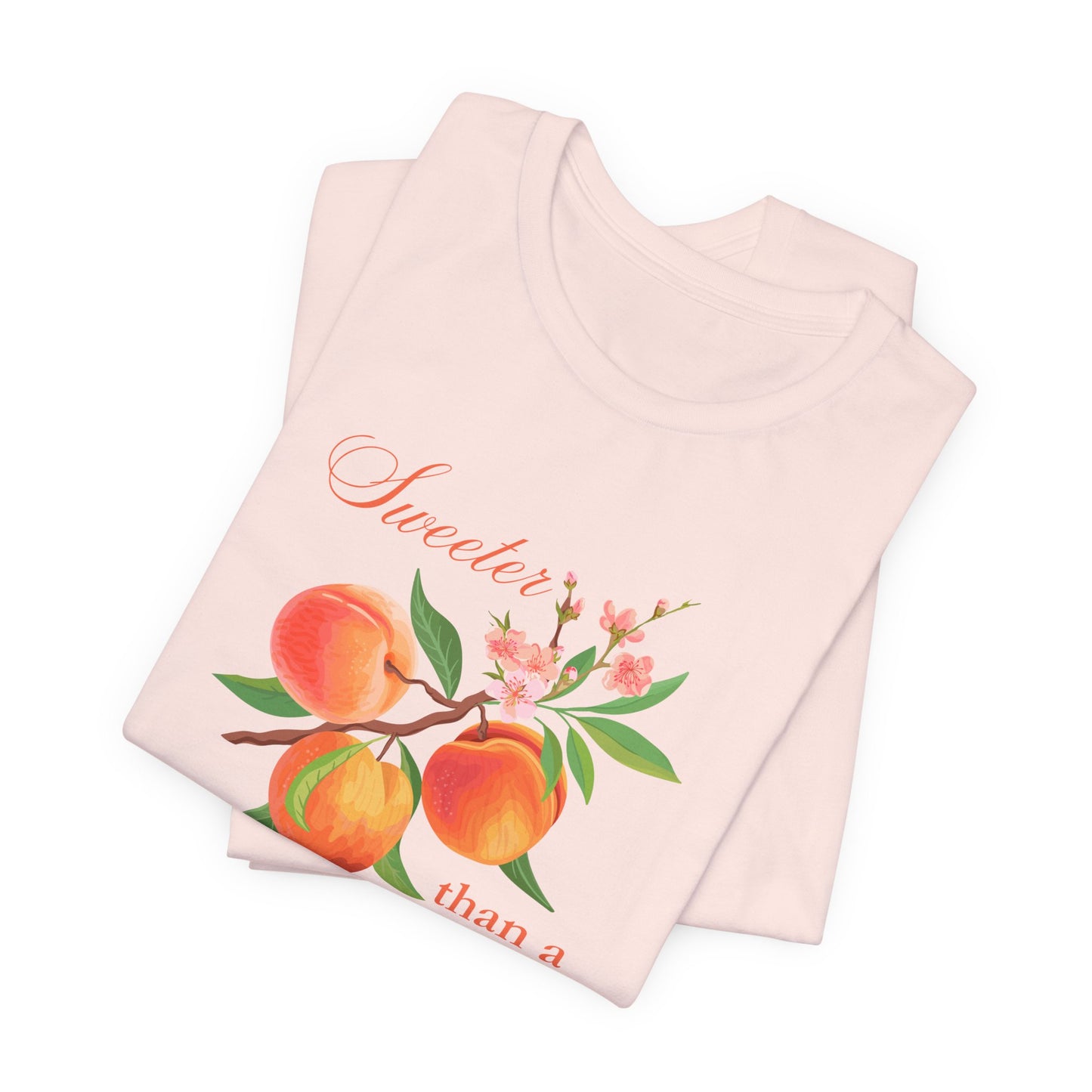 Sweeter than a Peach, Softer than a Kitten - Bella Canvas Unisex Jersey T-Shirt | Graphic Tee for Cat Lovers, Gifts for Her, Birthday Present, Casual Wear, Peach and Kitten Designs