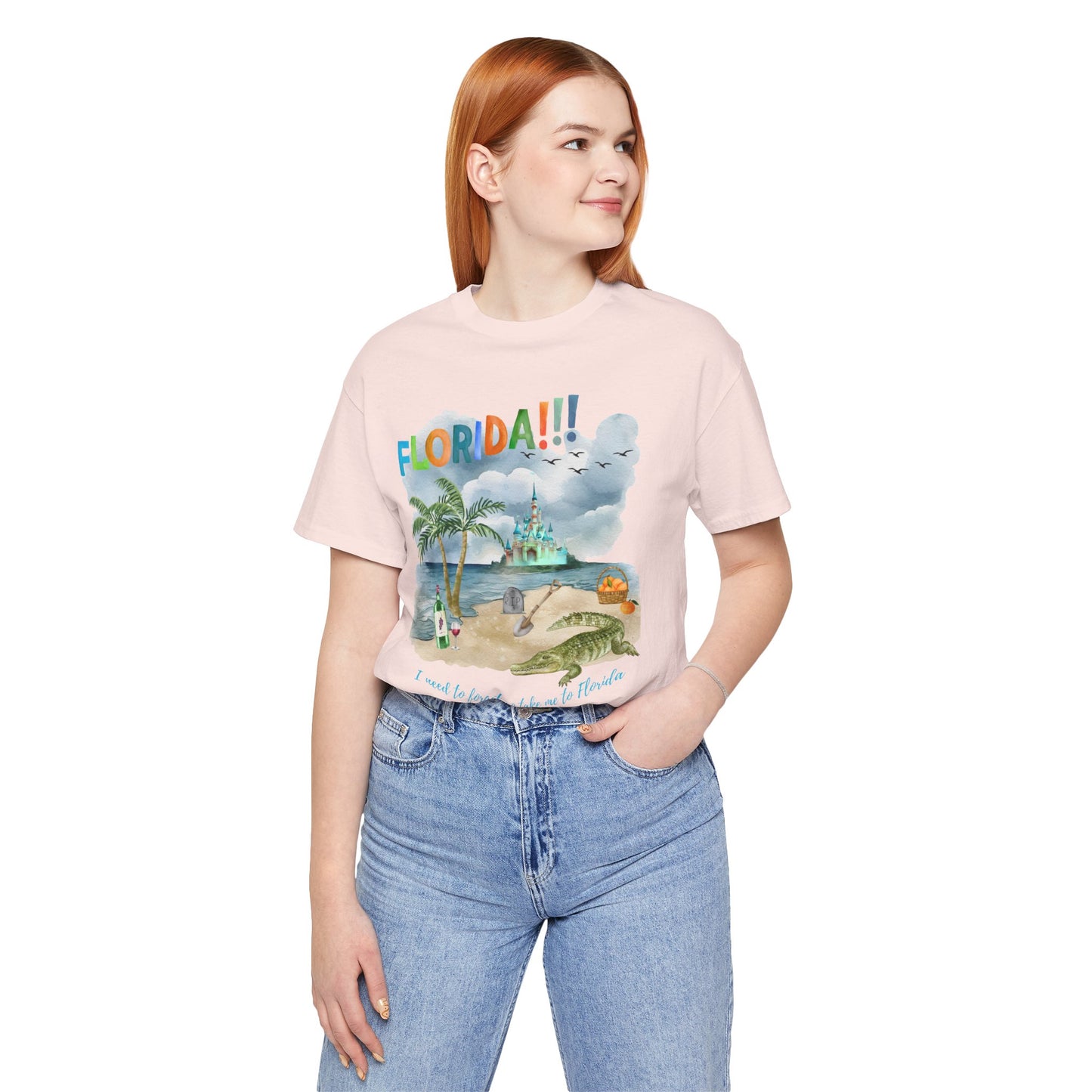 FLORIDA!!! Watercolor Print - Unisex Jersey Short Sleeve Tee