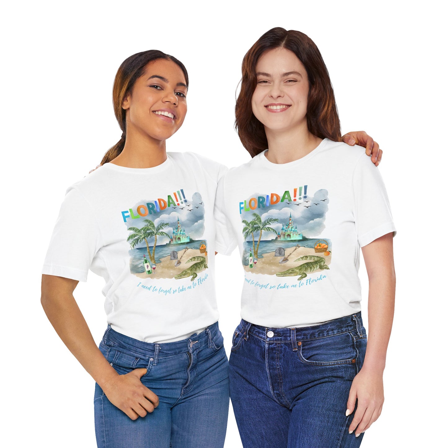 FLORIDA!!! Watercolor Print - Unisex Jersey Short Sleeve Tee