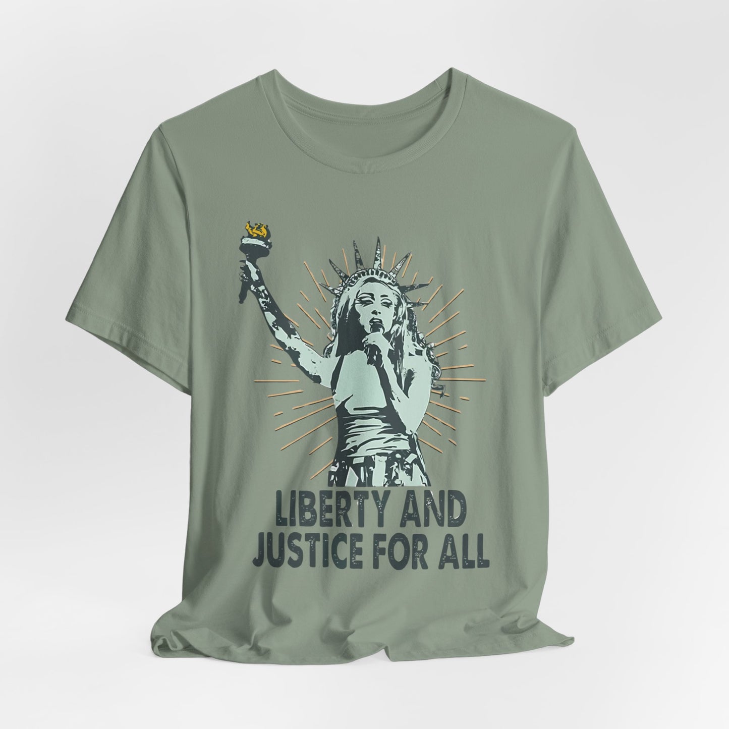 Liberty and Justice Short Sleeve Chappell Tee | Patriotic Unisex Shirt | Freedom Wear, Gift for Activists, Independence Day, Casual Style, [...]