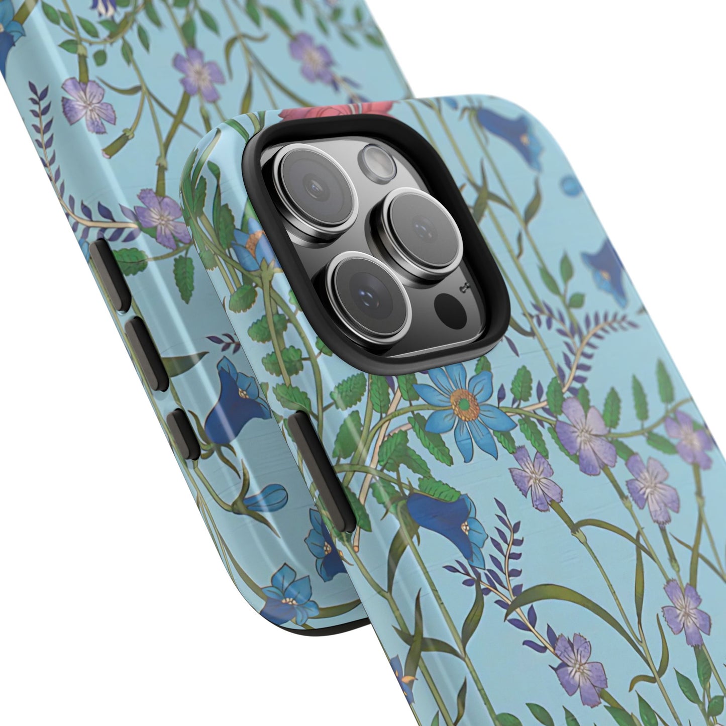 Vibrant Floral Tough Phone Case "Flora Blue"- Durable Protection for Your Device