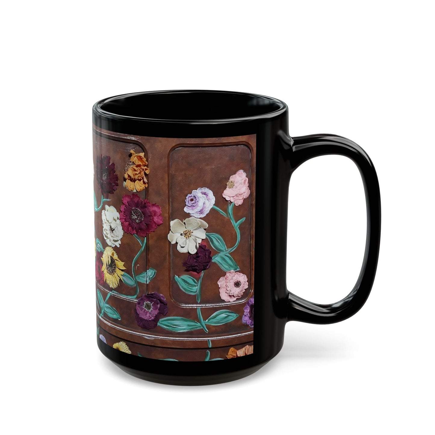 Surprise Song Floral Piano Black Mug (11oz, 15oz)