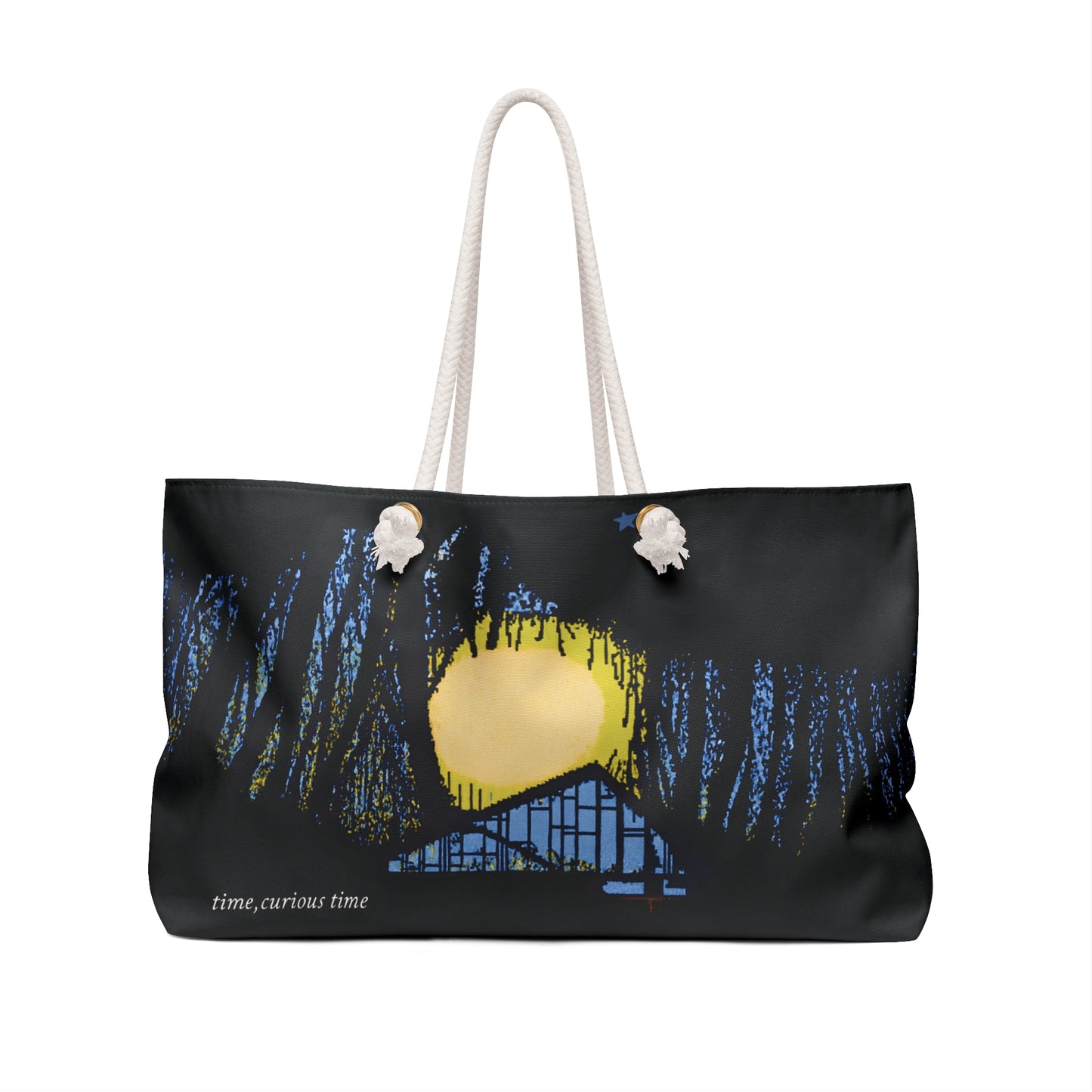 Cabin Weekender Bag — 'time, curious time' Travel Tote