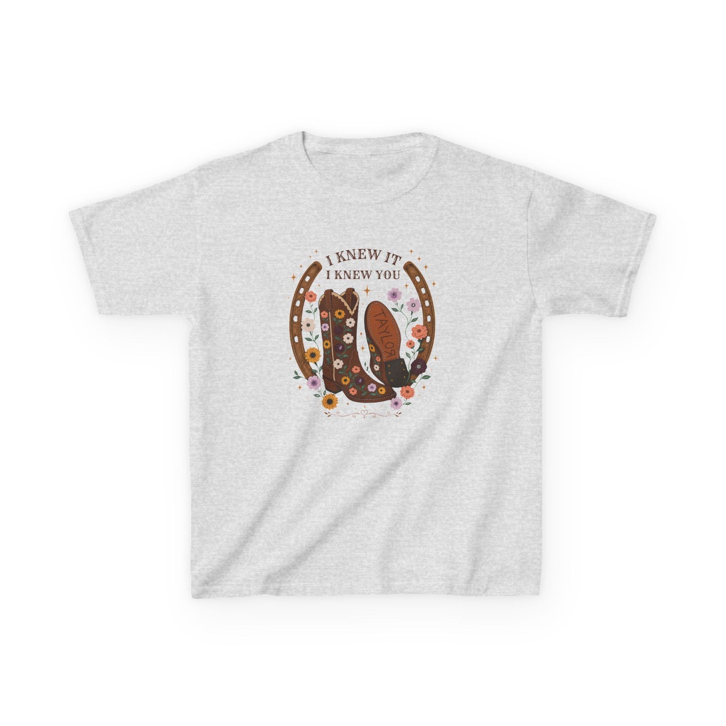 Kids T-Shirt — Cute Boots Design I knew you