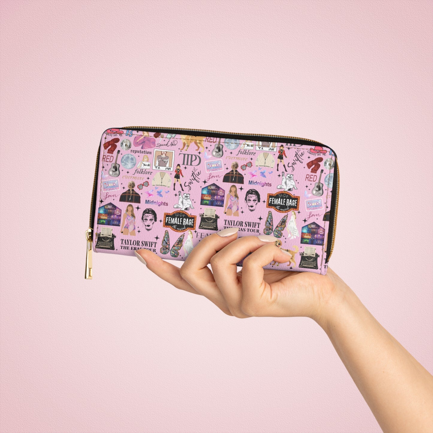 Pink Swiftie Scatter - Zippered Wallet