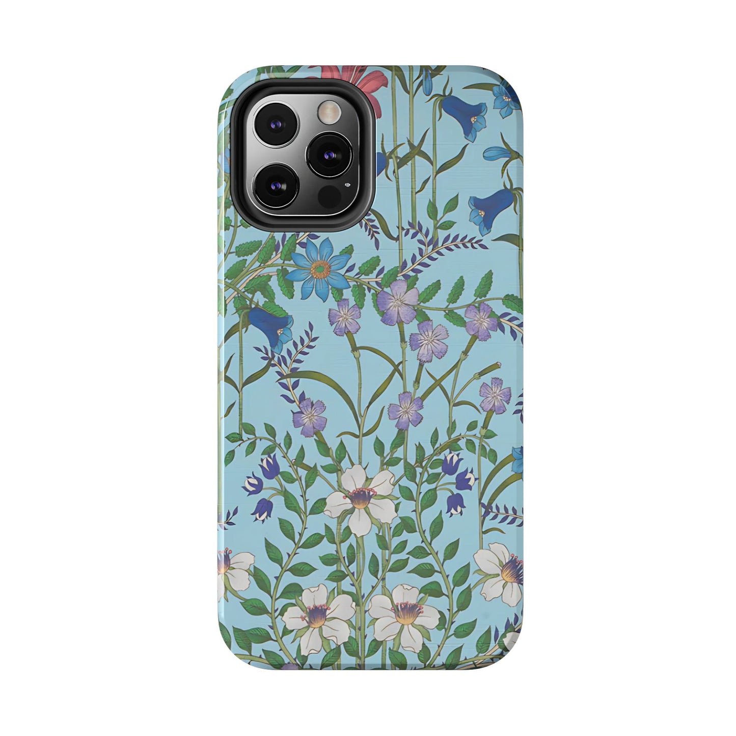 Vibrant Floral Tough Phone Case "Flora Blue"- Durable Protection for Your Device