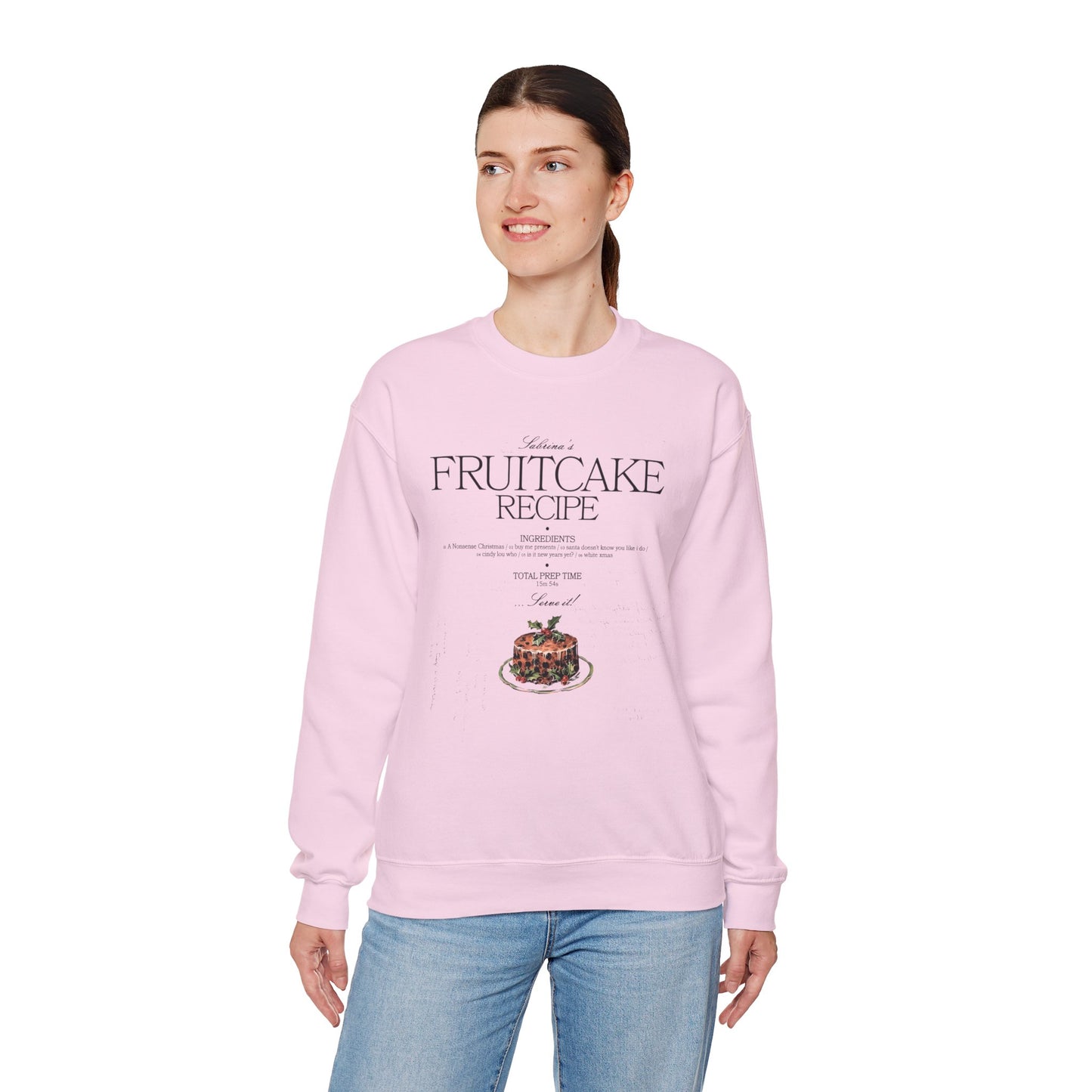 fruitcake recipe with handwriting - Unisex Heavy Blend™ Crewneck Sweatshirt