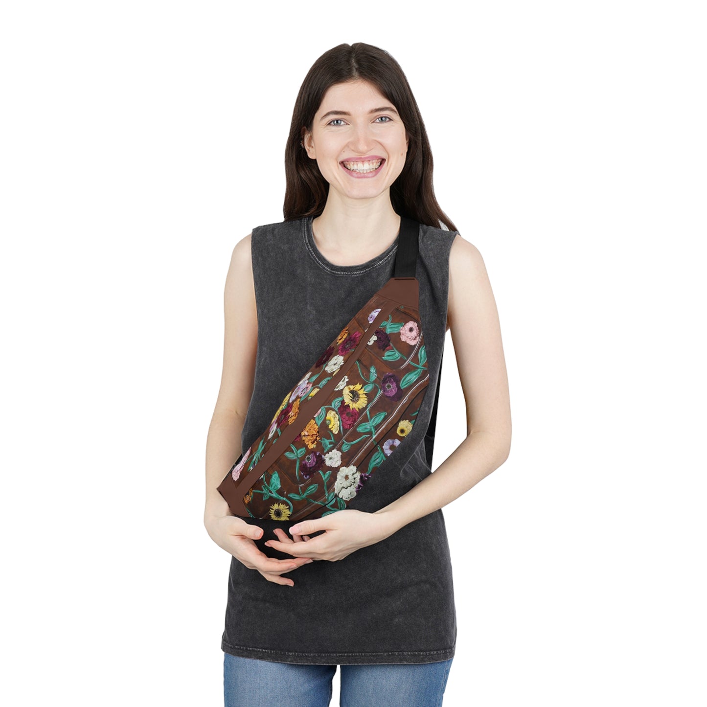 Surprise Song Floral Piano - Large Belt Bag