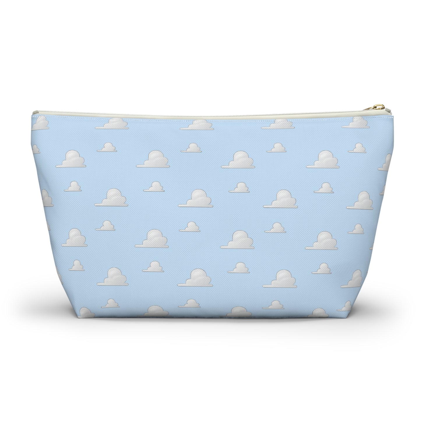 Cloud Pattern Accessory Pouch — Sky Blue T-Bottom Makeup Bag