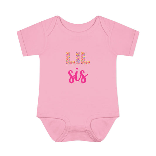 Cute "Lil Sis" Infant Bodysuit - Baby Girl Gift, Newborn Outfit, Family Celebration Wear, Baby Shower, Infant Clothing