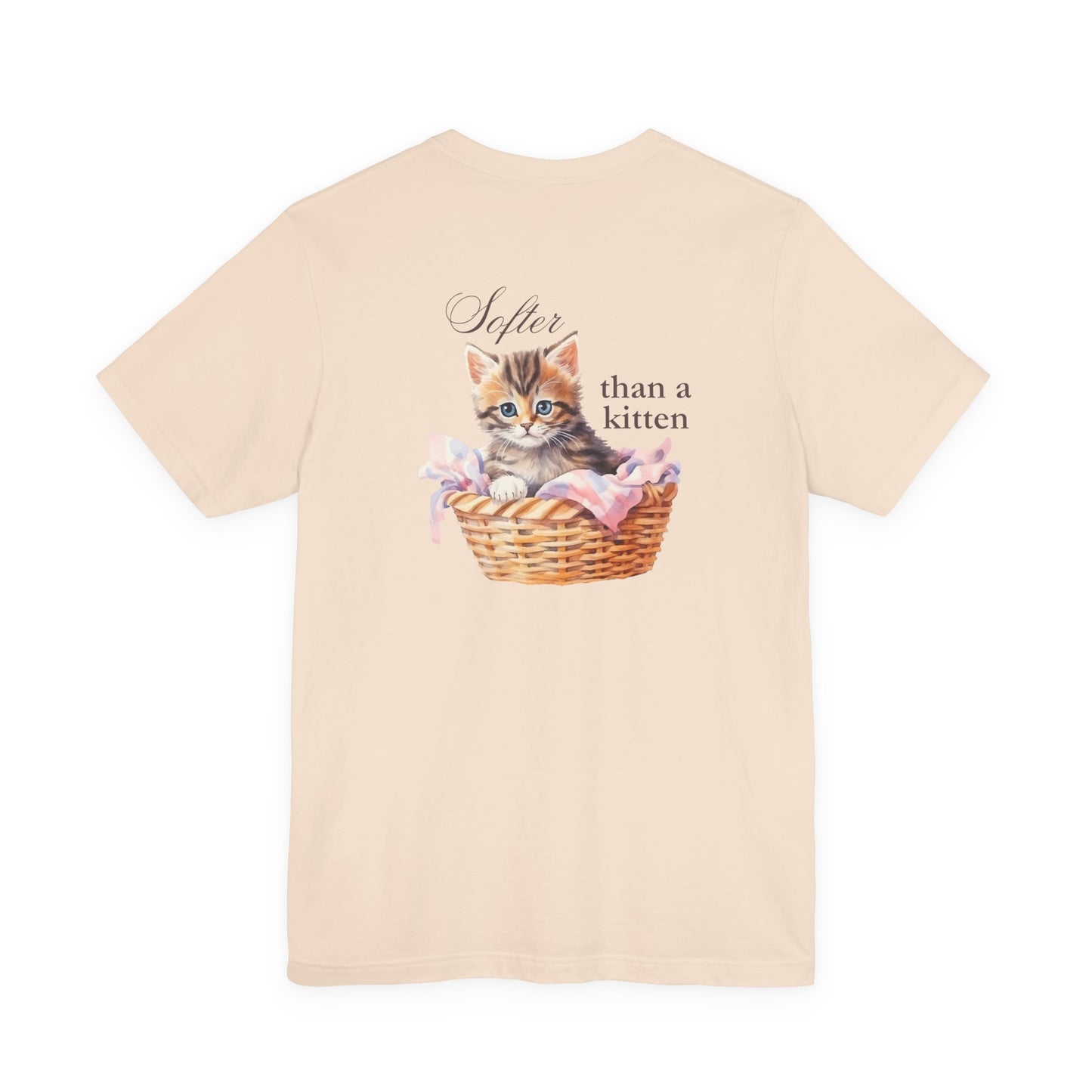 Sweeter than a Peach, Softer than a Kitten - Bella Canvas Unisex Jersey T-Shirt | Graphic Tee for Cat Lovers, Gifts for Her, Birthday Present, Casual Wear, Peach and Kitten Designs
