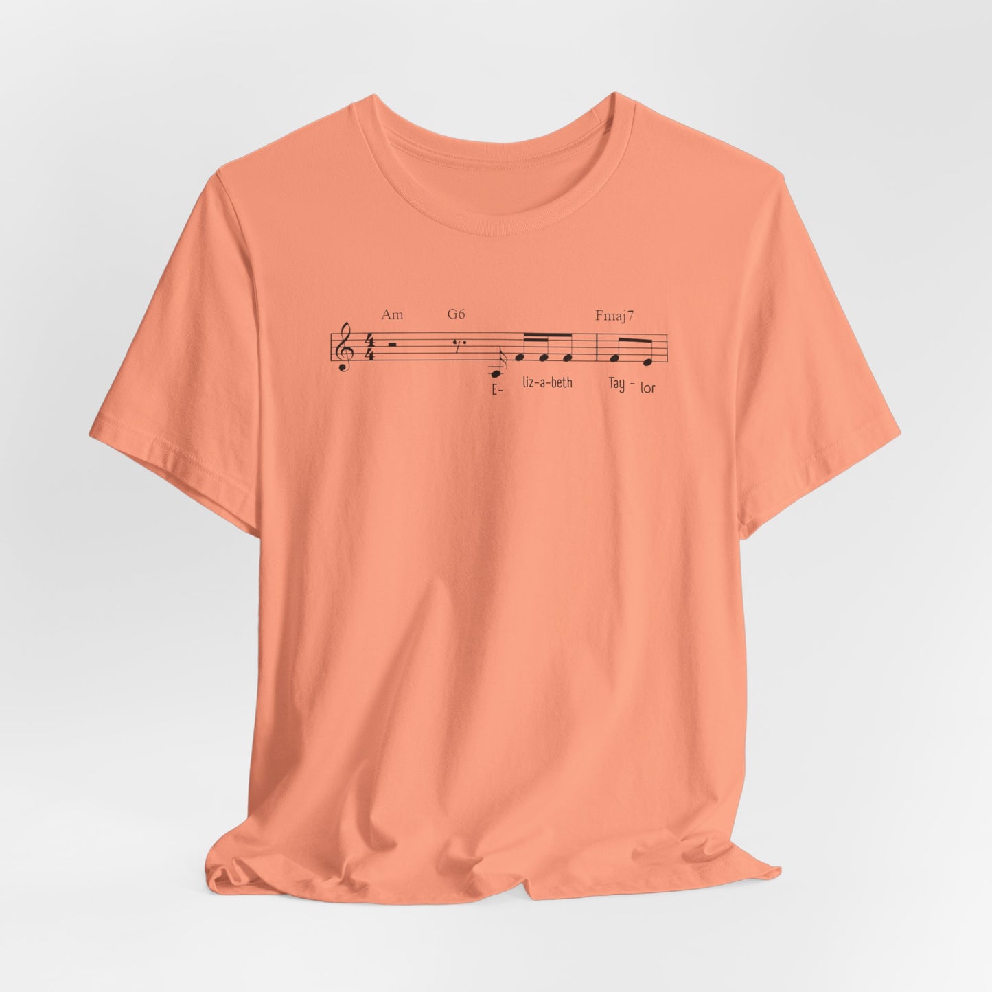 Elizabeth Tay-lor Musical Notes Unisex Tee, Gift for Musicians, Music Lover T-Shirt, Casual Everyday Wear, Concert Outfit
