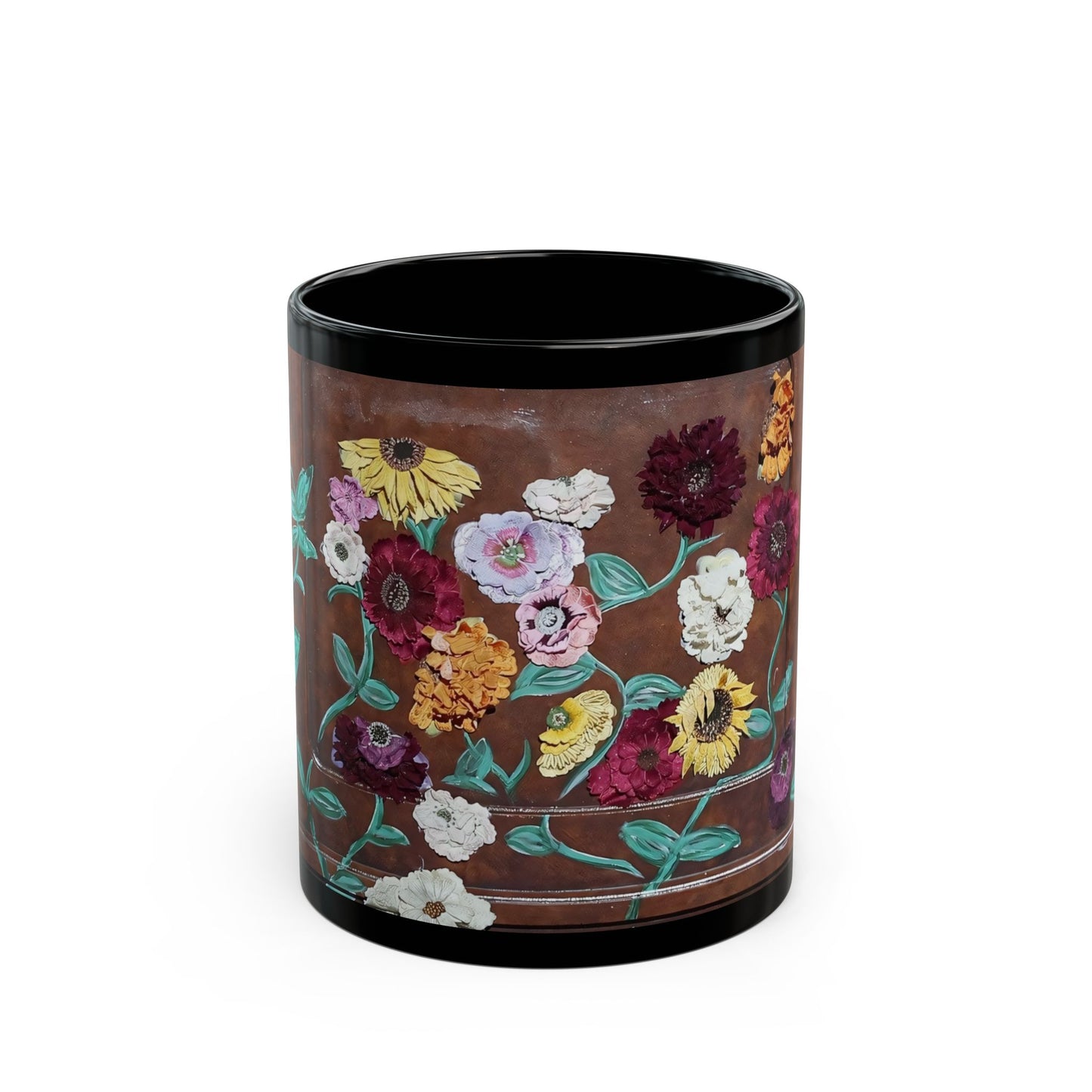 Surprise Song Floral Piano Black Mug (11oz, 15oz)