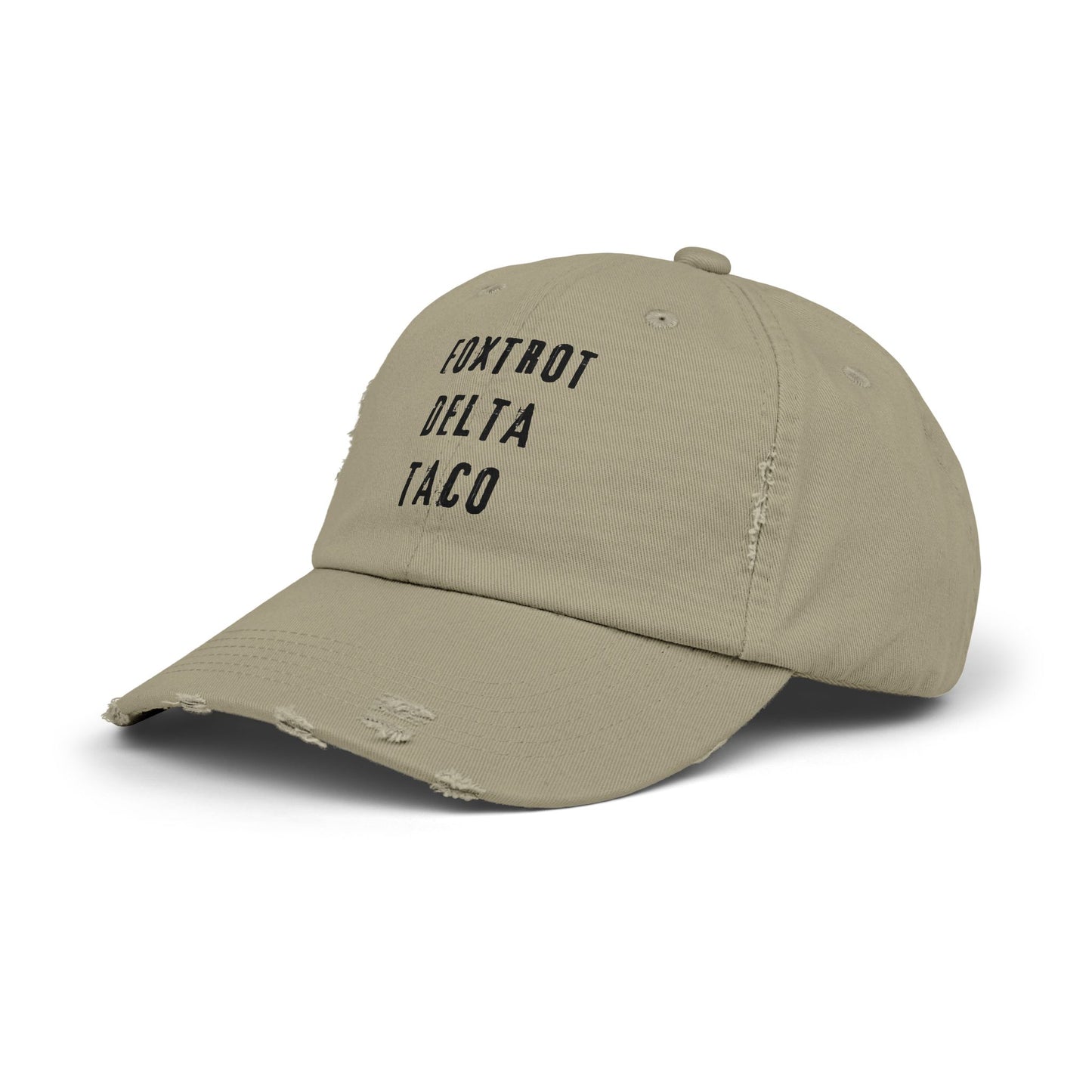 Foxtrot Delta Taco FDT - Anti Trump -Distressed Cap with Fun Slogan – Perfect for Casual Wear, Gifts, Travel, or Everyday Adventures