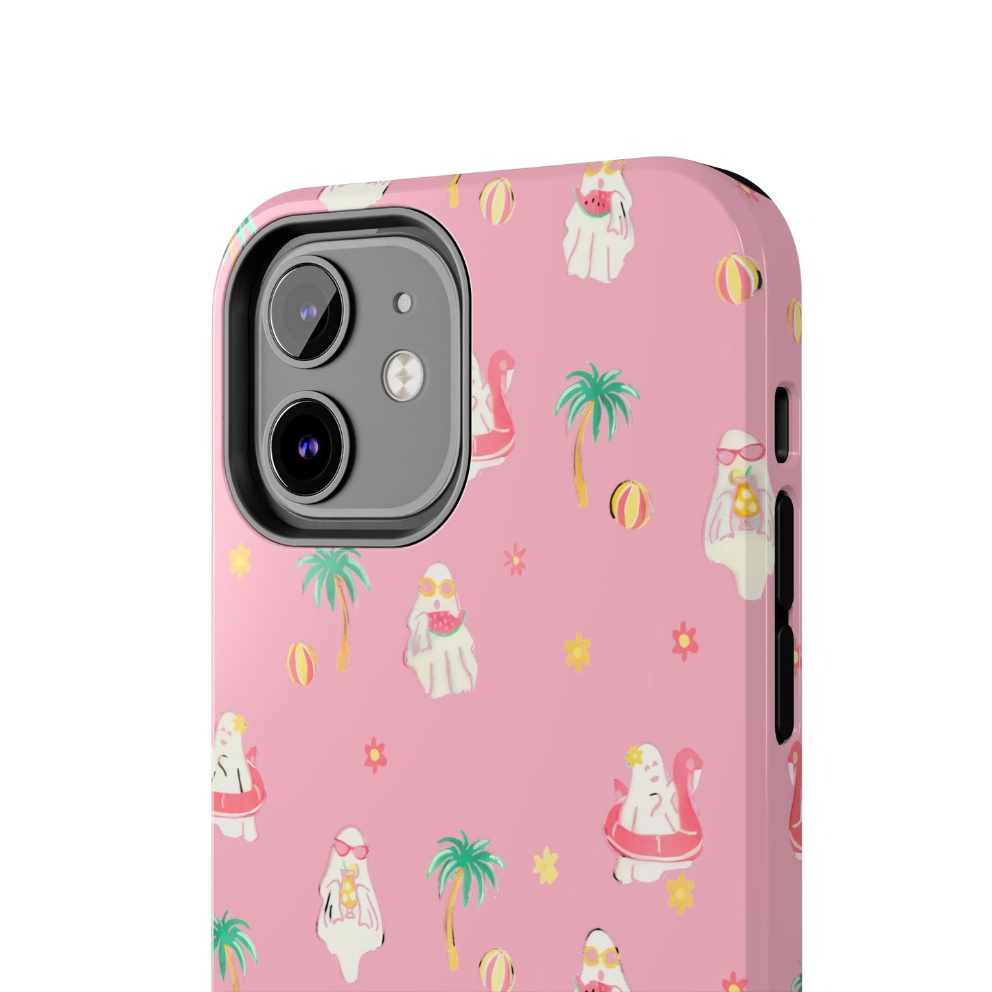 Pink Summerween Phone Cases with Ghosties - Fun Vacation Accessories, Cute Gift for Beach Lovers, Phone Covers, Summer Essentials