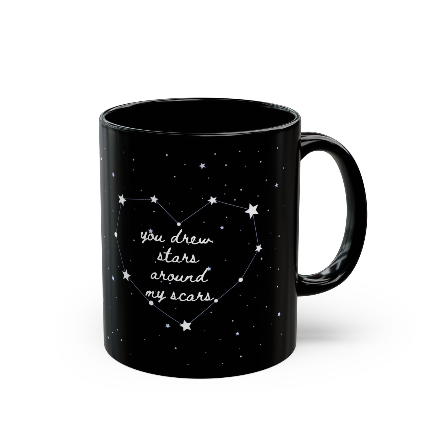 stars around my scars - Black Mug (11oz)