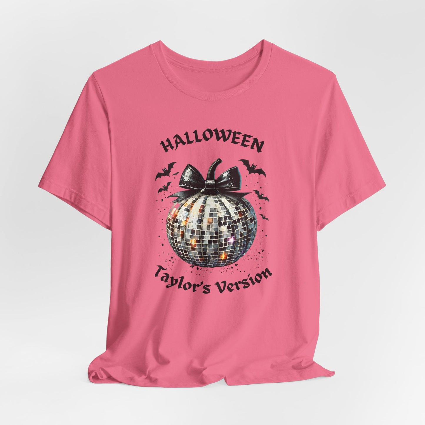 Halloween - TV - Black Disco Ball Pumpkin - Bats - Swiftie Halloween - Unisex Jersey Short Sleeve Tee