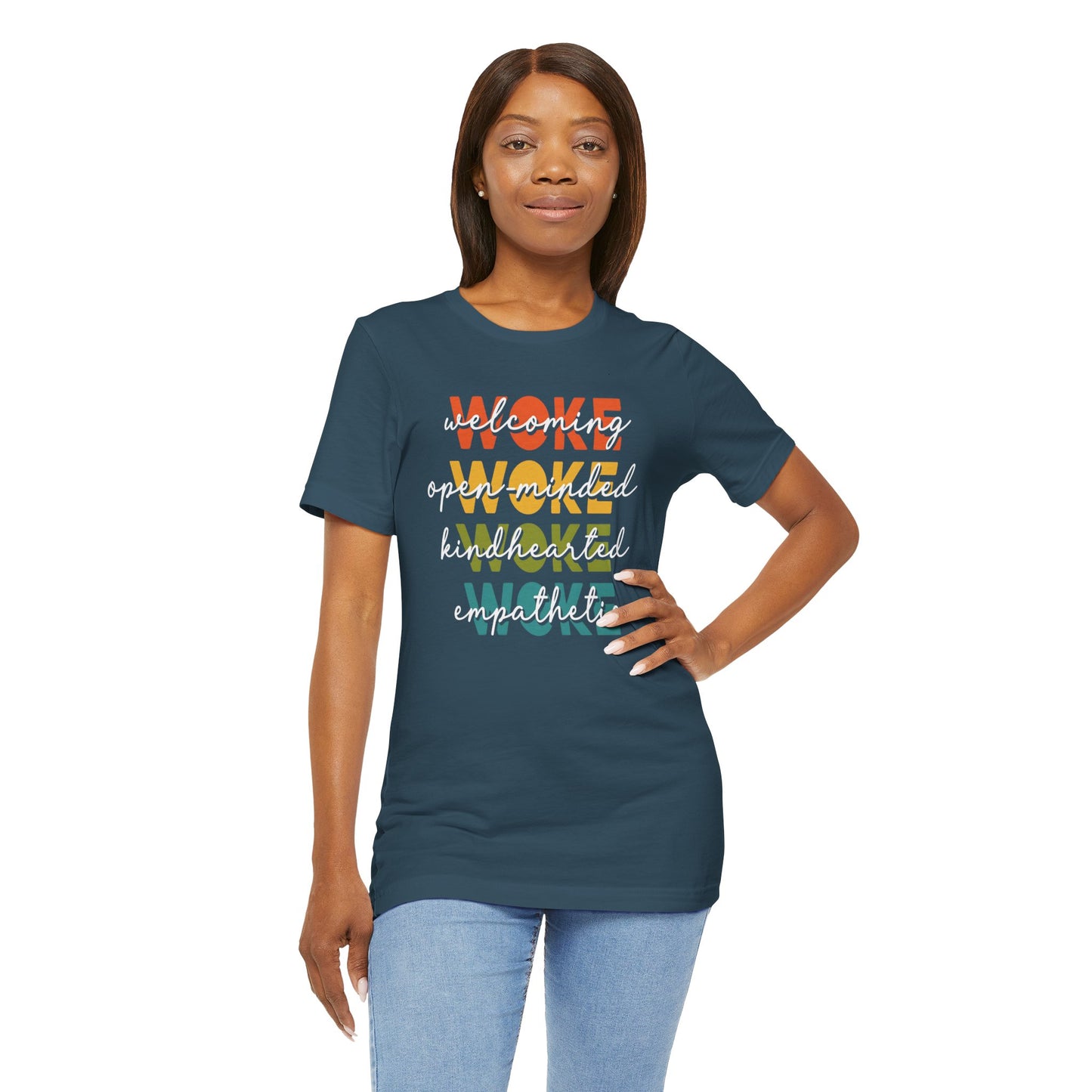 WOKE Acronym Message Tee, Woke Unisex Shirt, Kindhearted T-Shirt, Open-Minded Graphic Top, Awareness Apparel, Gift for Activists