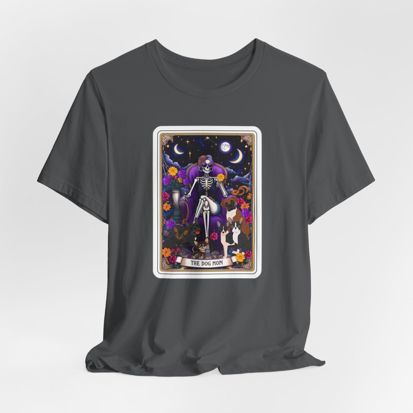 Custom Dog Mom Tarot Tee: Unisex Bella Canvas Jersey Short Sleeve Shirt, Pet Lover Gift, Graphic Tee, Casual Wear