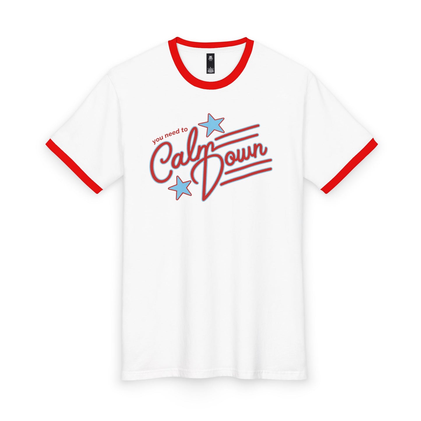 Calm Down Retro Ringer Tee — "You Need to Calm Down" Graphic