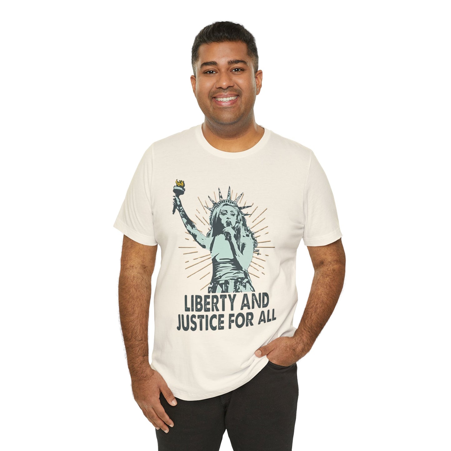 Liberty and Justice Short Sleeve Chappell Tee | Patriotic Unisex Shirt | Freedom Wear, Gift for Activists, Independence Day, Casual Style, [...]
